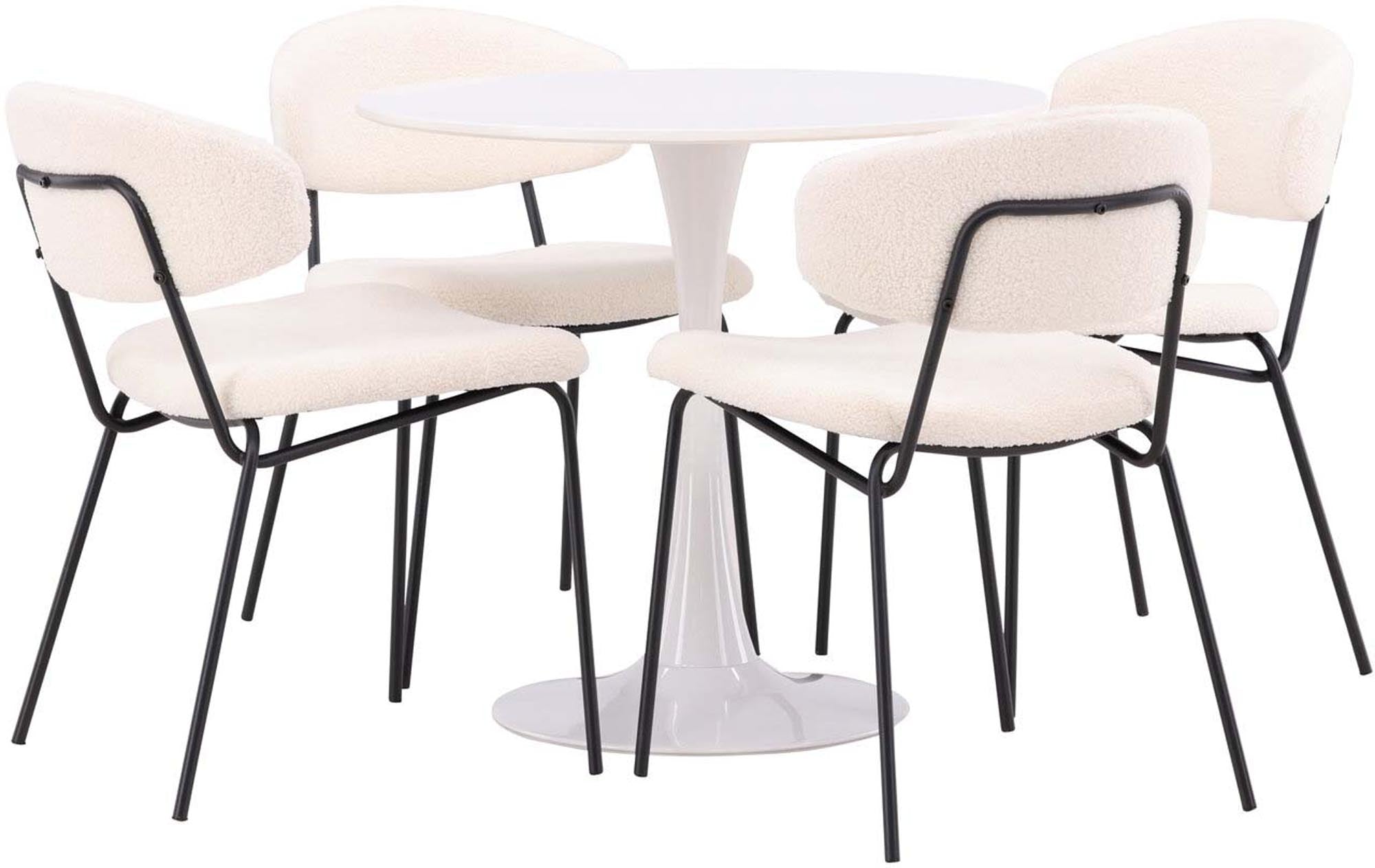 Elegantes Hamden Esszimmerset mit 80 cm Tisch und bequemen Chico-Stühlen. Ideal für gesellige Anlässe und modernes Wohnen.