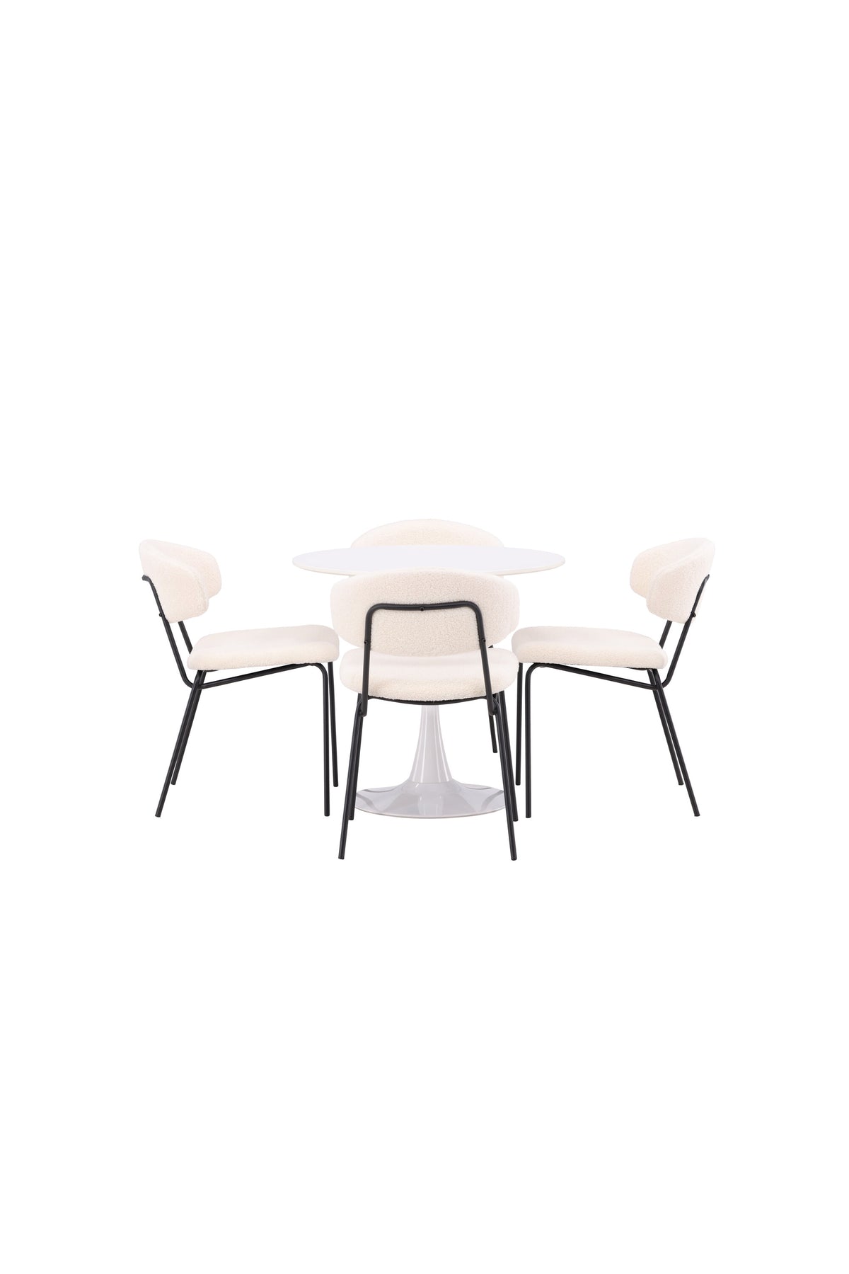 Hamden Esszimmerset + Chico ⌀80cm/4St. in Weiss präsentiert im Onlineshop von KAQTU Design AG. Esszimmerset ist von Venture Home