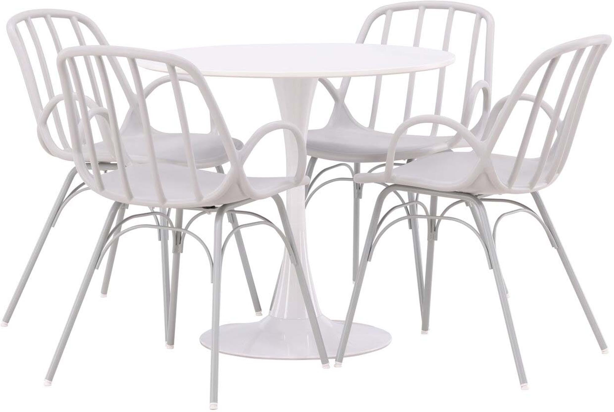 Modernes Esszimmerset Hamden mit Dyrön Stühlen, ideal für gesellige Abende. Pflegeleicht und stilvoll für Ihr Zuhause.