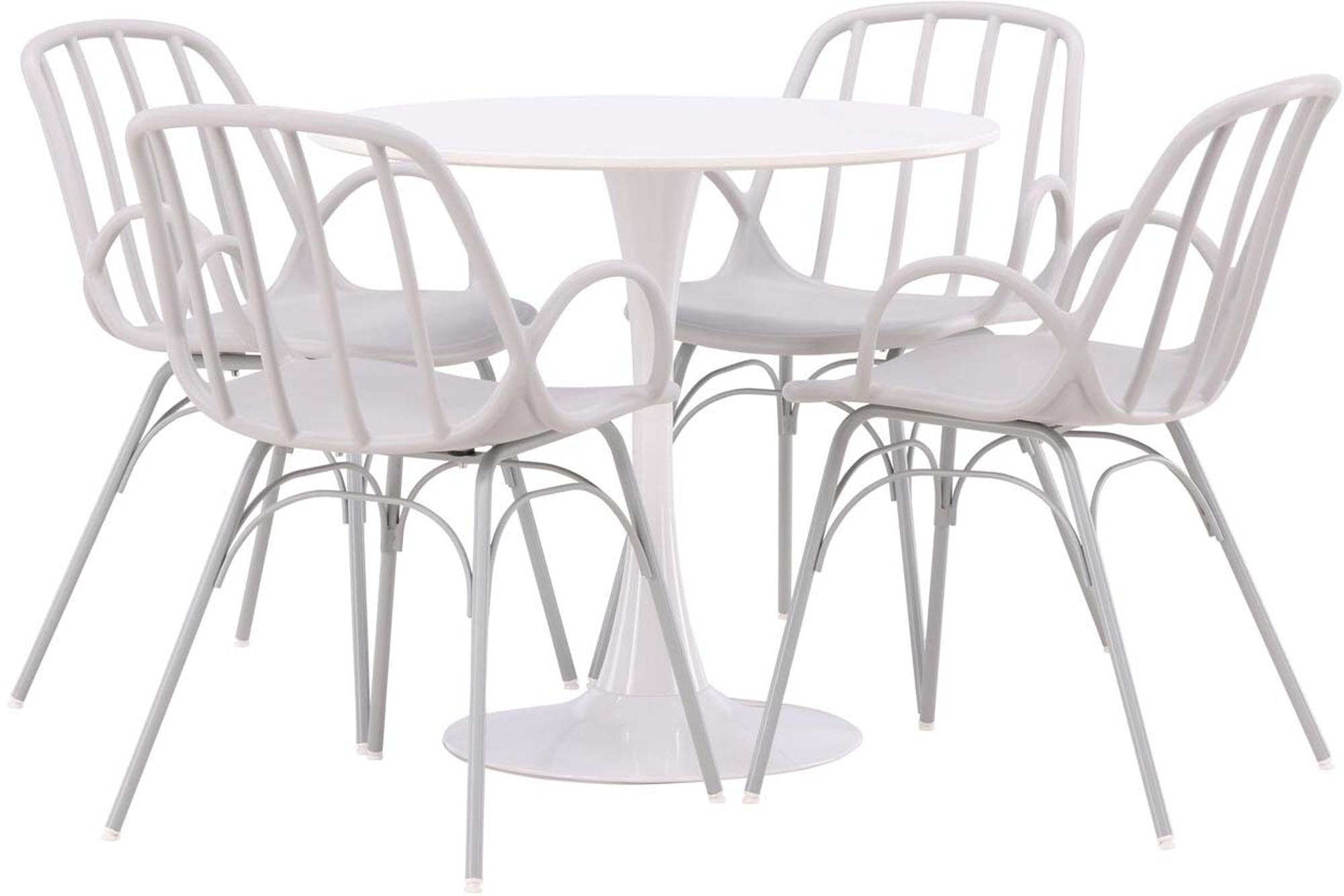 Stylisches Esszimmerset Hamden mit Dyrön Stühlen, ideal für gemütliche Mahlzeiten und modernes Wohnen. Pflegeleicht und einladend.