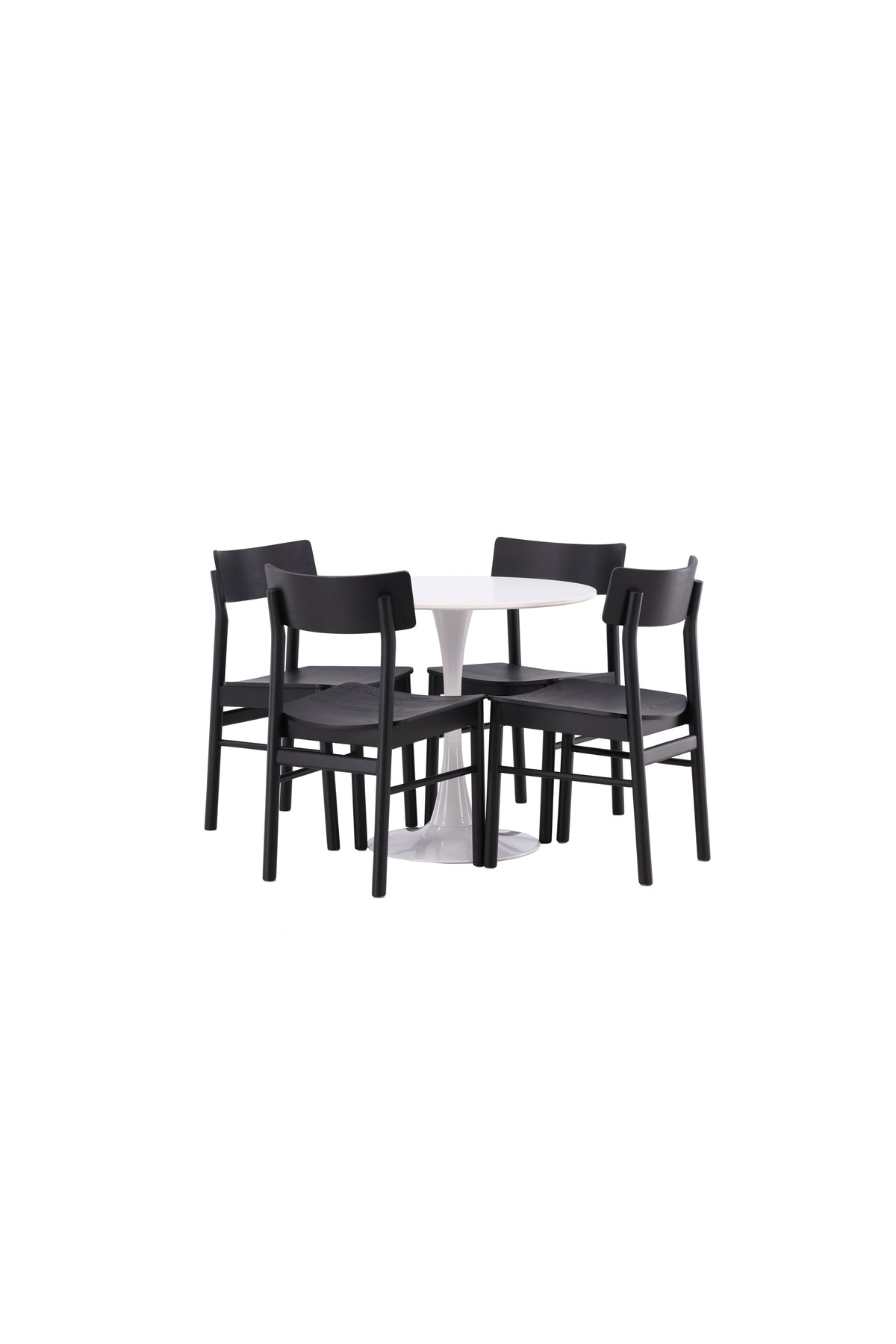 Hamden Esszimmerset + Montros ⌀80cm/4St. in Schwarz präsentiert im Onlineshop von KAQTU Design AG. Esszimmerset ist von Venture Home