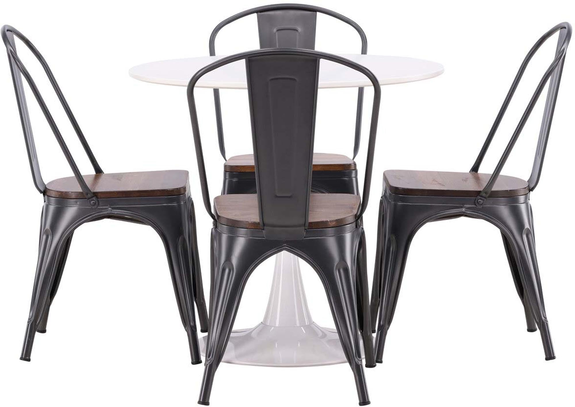 Modernes Esszimmerset: 80cm Tisch, 4 Tempe-Stühle. Stilvoll, stabil, ideal für gesellige Anlässe. Venture Home Design.