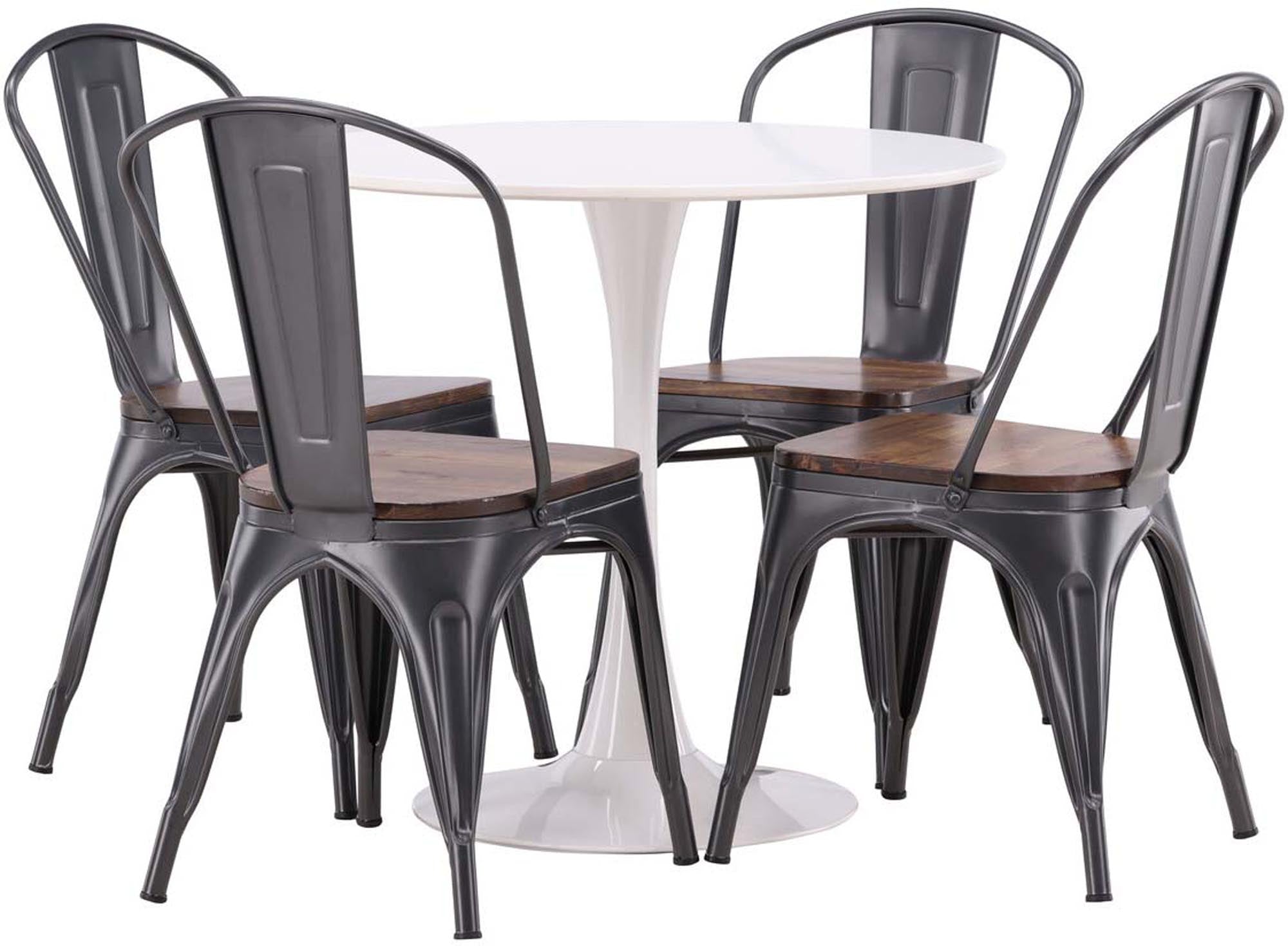 Modernes Esszimmerset: 80cm Tisch, 4 Tempe-Stühle. Stilvoll, stabil, ideal für gesellige Anlässe. Venture Home Design.