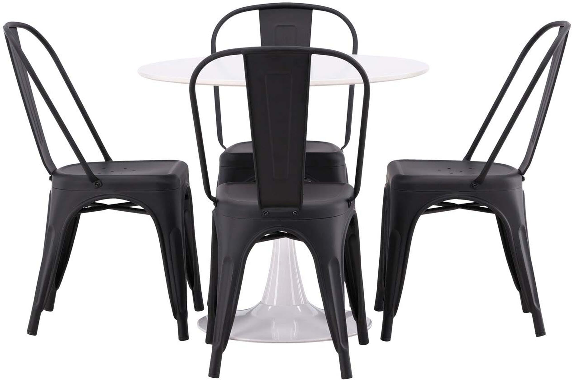 Modernes Hamden Esszimmerset: Runder Tisch mit 4 Stühlen von Venture Home.