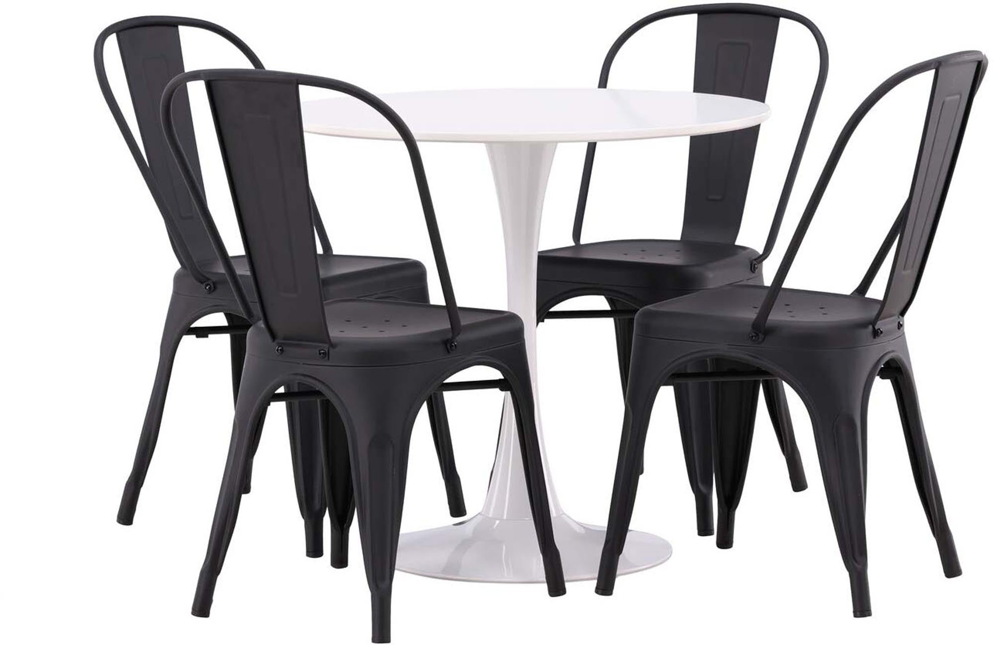 Stilvolles Hamden Esszimmerset mit Tempe Tisch und 4 Stühlen.