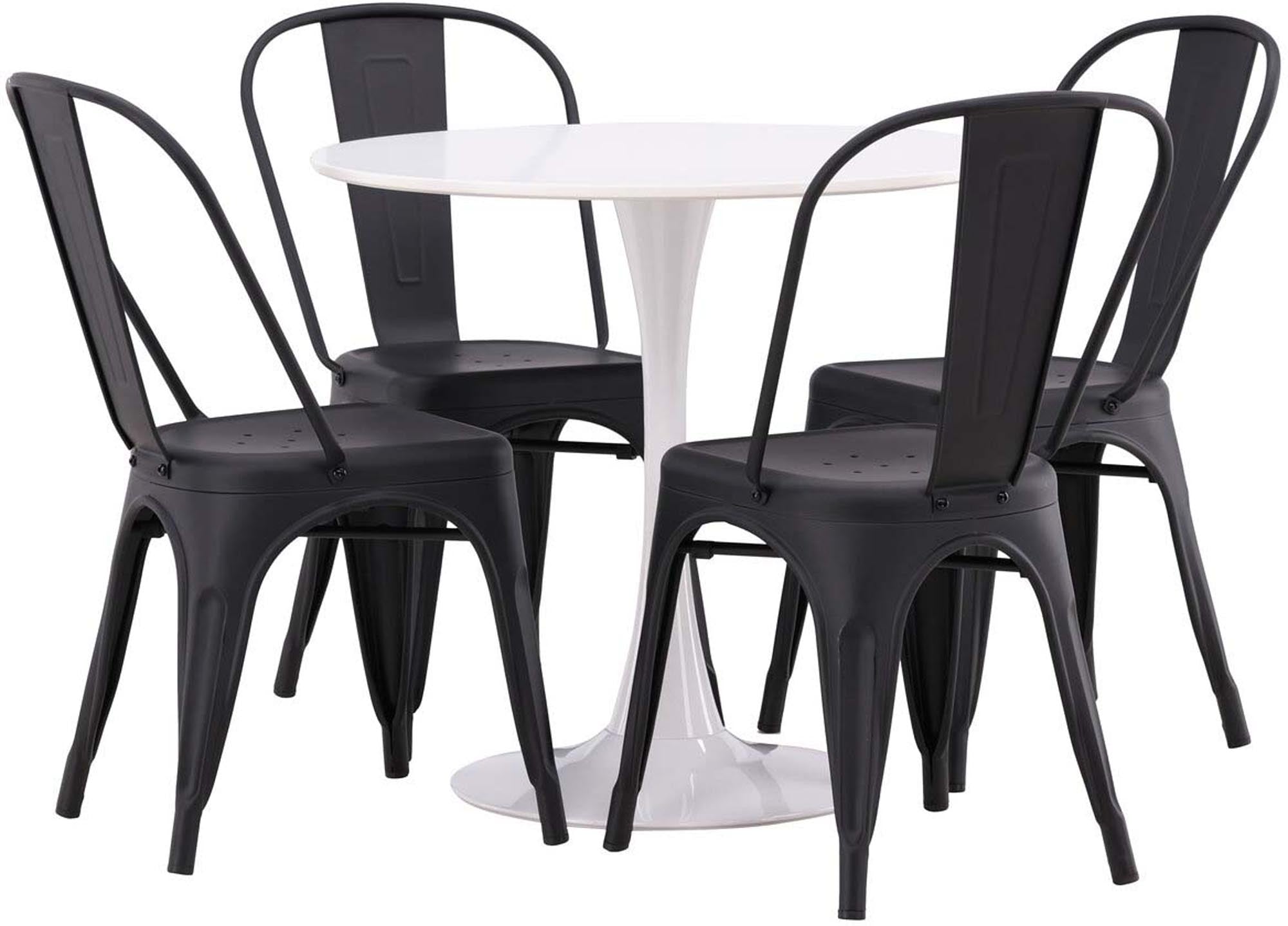 Modernes Hamden Esszimmerset mit 80 cm Tisch und 4 komfortablen Tempe-Stühlen. Ideal für gesellige Abende und stilvolle Einrichtung.