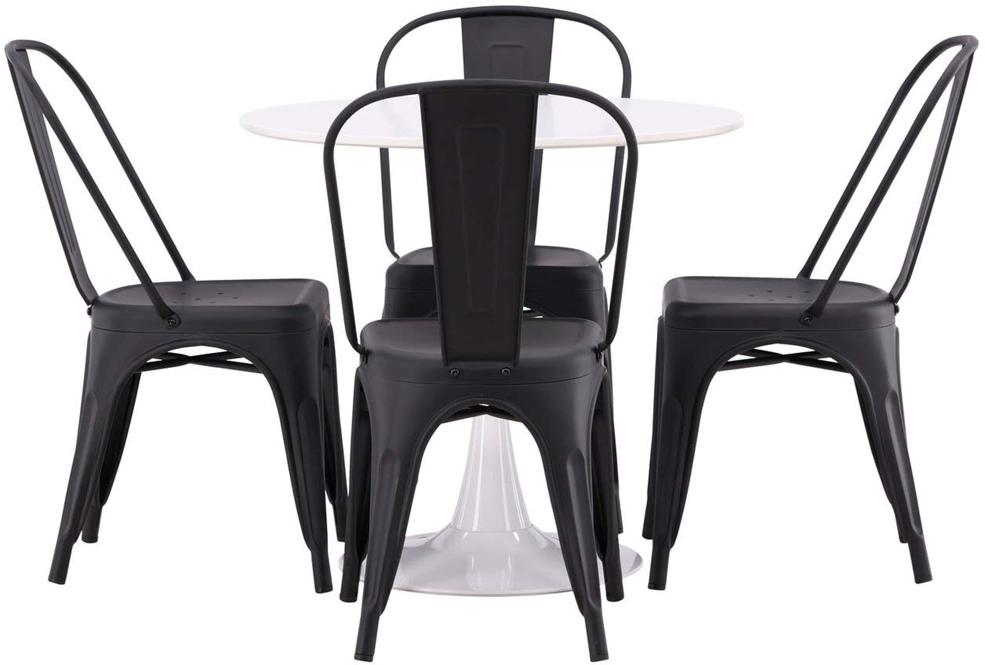 Stylisches Hamden Esszimmerset mit 80 cm Tisch und 4 eleganten Tempe-Stühlen. Perfekt für gesellige Runden und einladende Essbereiche.