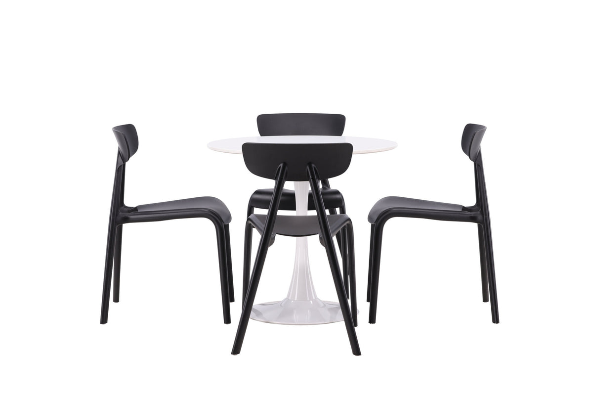 Hamden Esszimmerset + Ursholmen ⌀80cm/4St. in Schwarz präsentiert im Onlineshop von KAQTU Design AG. Esszimmerset ist von Venture Home