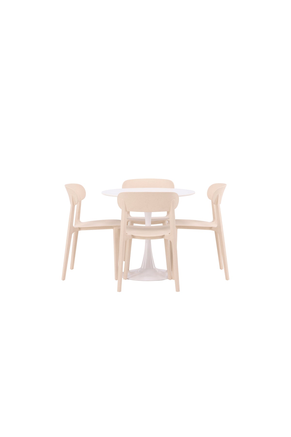 Hamden Esszimmerset + Åstol ⌀80cm/4St. in Beige präsentiert im Onlineshop von KAQTU Design AG. Esszimmerset ist von Venture Home