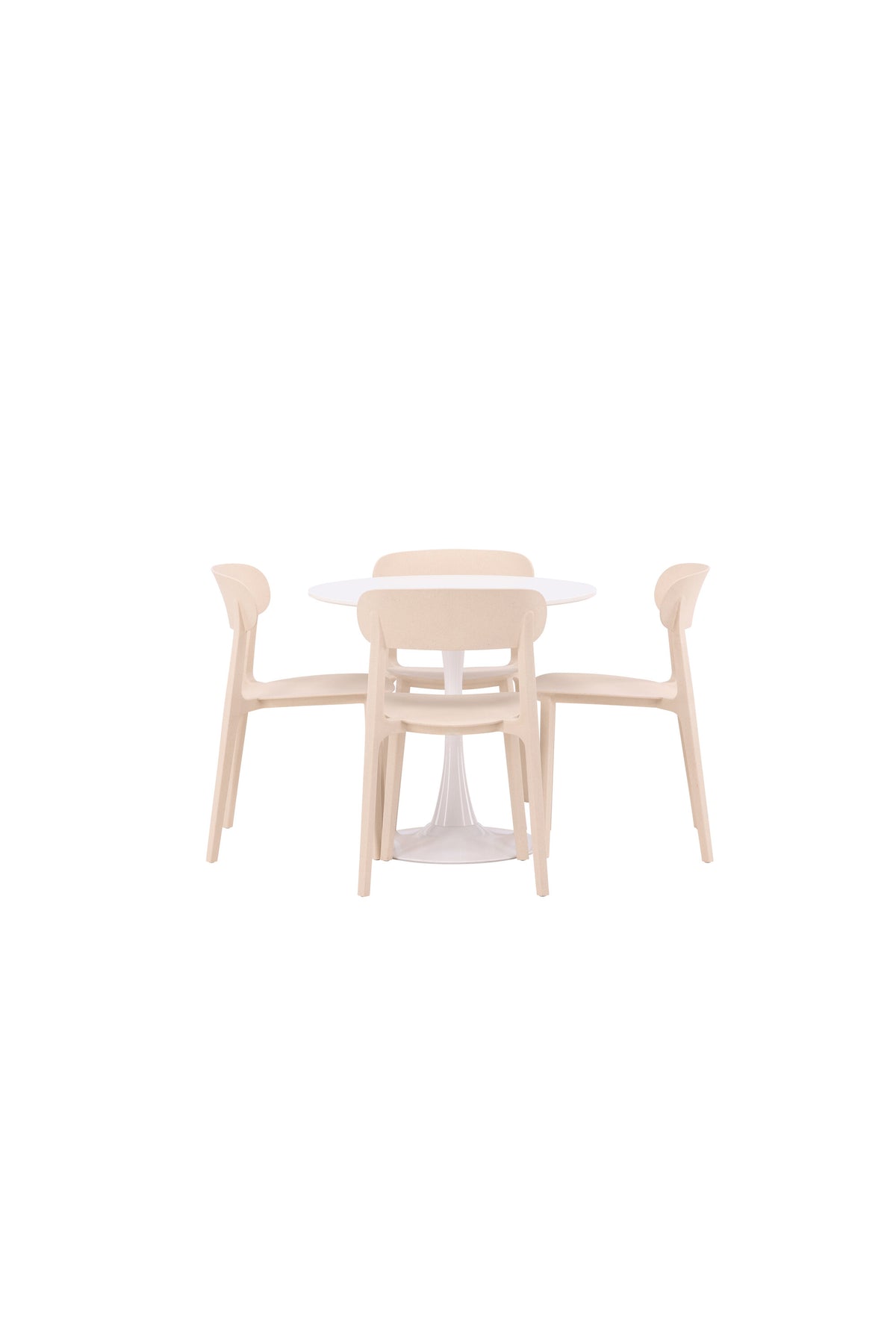 Hamden Esszimmerset + Åstol ⌀80cm/4St. in Beige präsentiert im Onlineshop von KAQTU Design AG. Esszimmerset ist von Venture Home