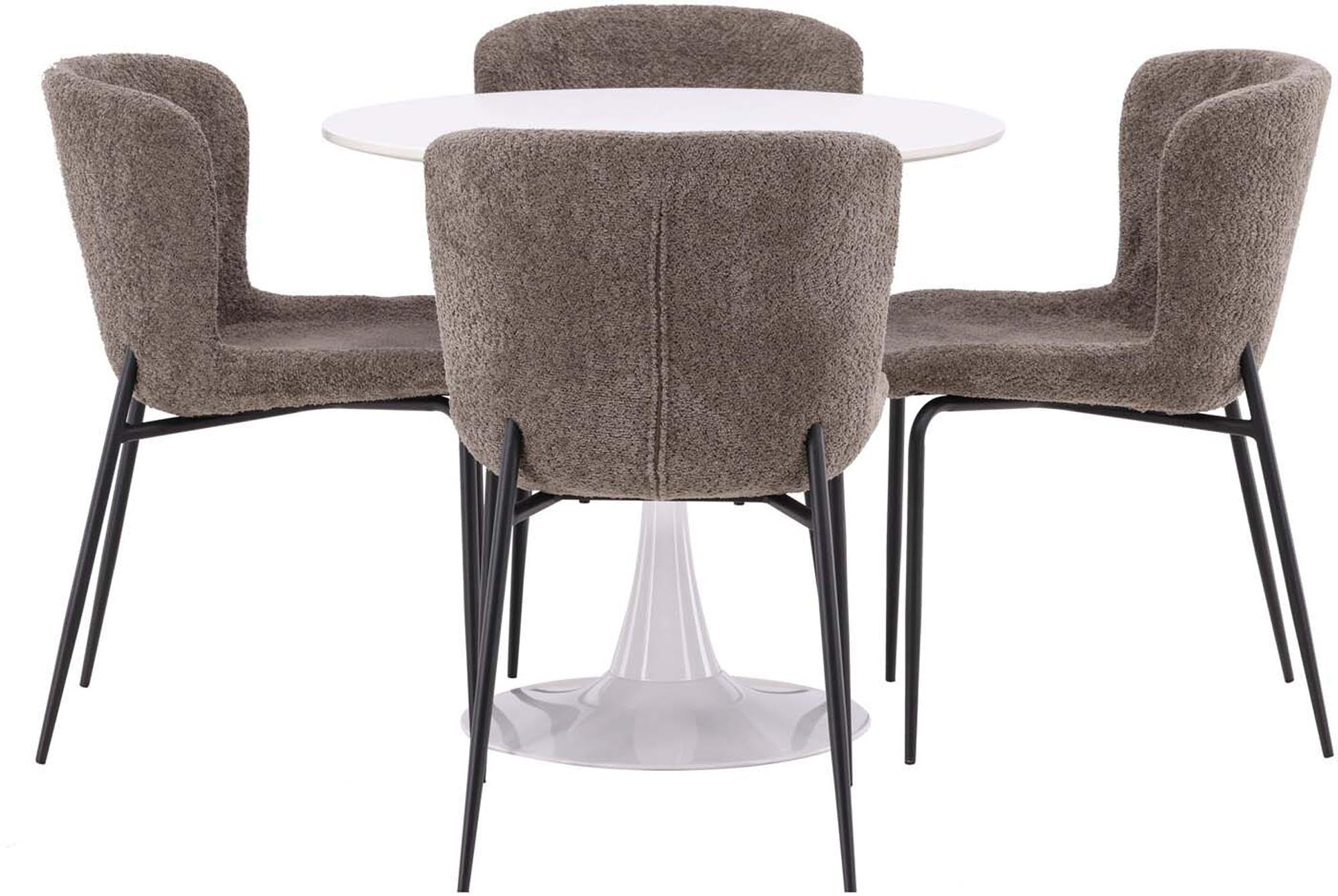 Elegantes Hamden Esszimmerset mit stilvollem Modesto Tisch (80 cm) und 4 bequemen Stühlen. Ideal für jeden Essbereich!