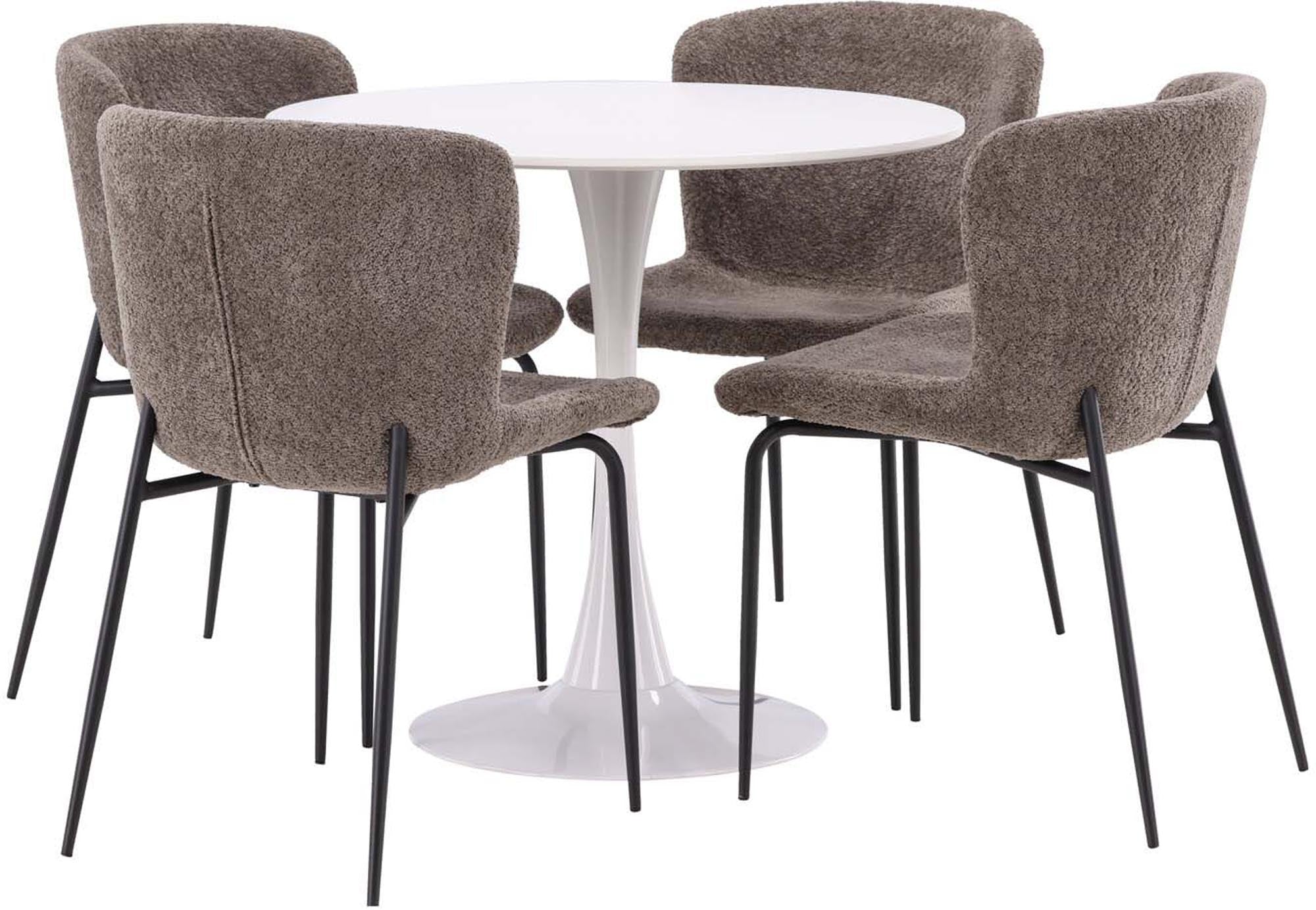 Elegantes Esszimmerset Hamden mit rundem Modesto Tisch für 4.