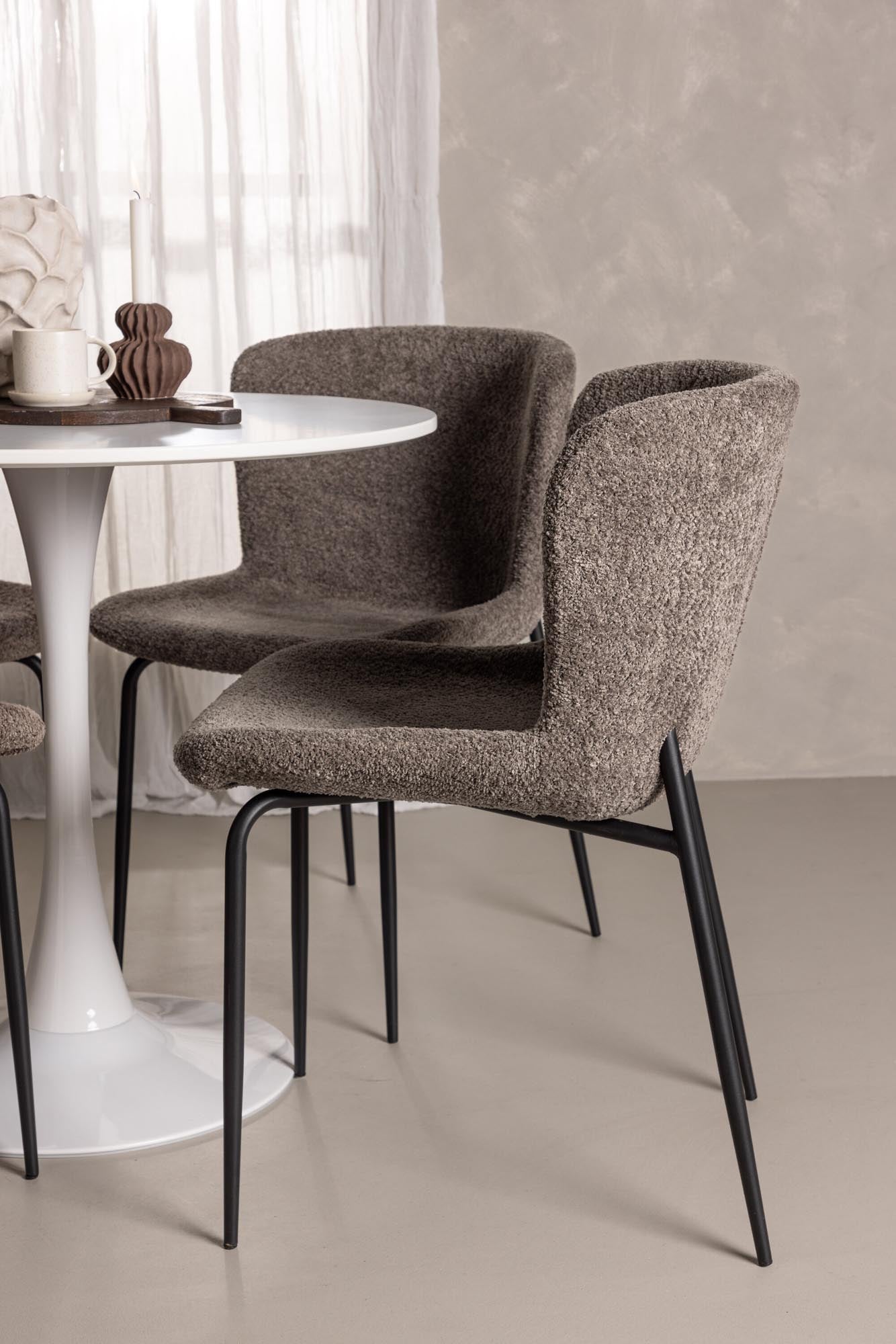 Elegantes Hamden Esszimmerset mit stilvollem Modesto Tisch (80 cm) und 4 bequemen Stühlen. Ideal für gesellige Abende und moderne Wohnräume.