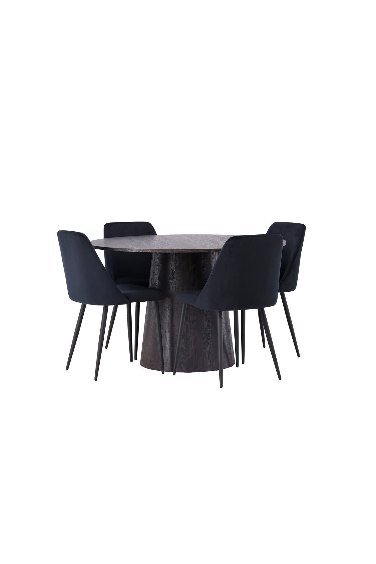 Lanzo Esszimmerset + Night ⌀120cm/4St. in Schwarz präsentiert im Onlineshop von KAQTU Design AG. Esszimmerset ist von Venture Home