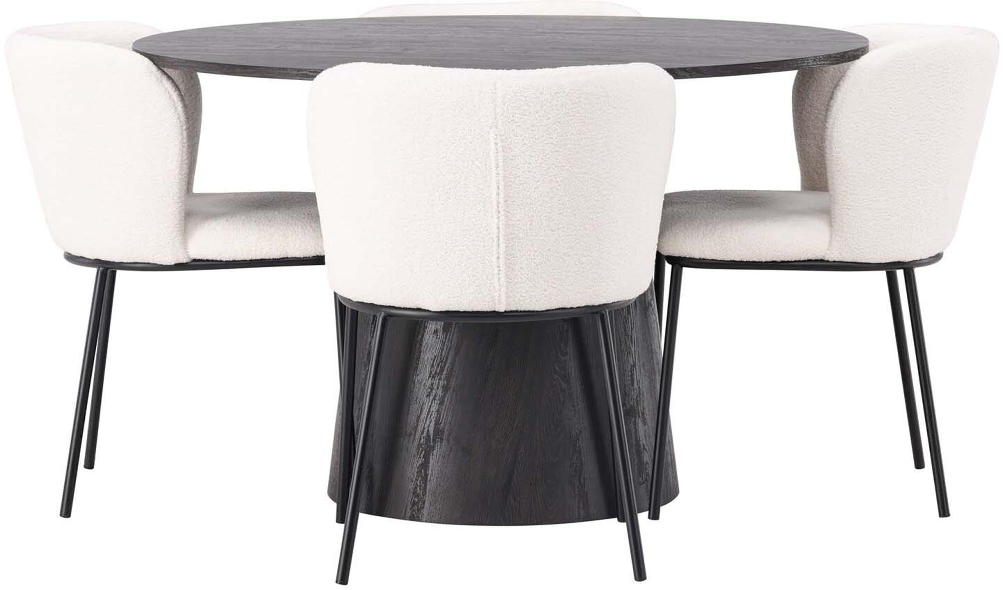 Elegantes Esszimmerset mit 120 cm Tisch und stilvollen Edina Stühlen. Hochwertige Verarbeitung für gemütliche Essensmomente.