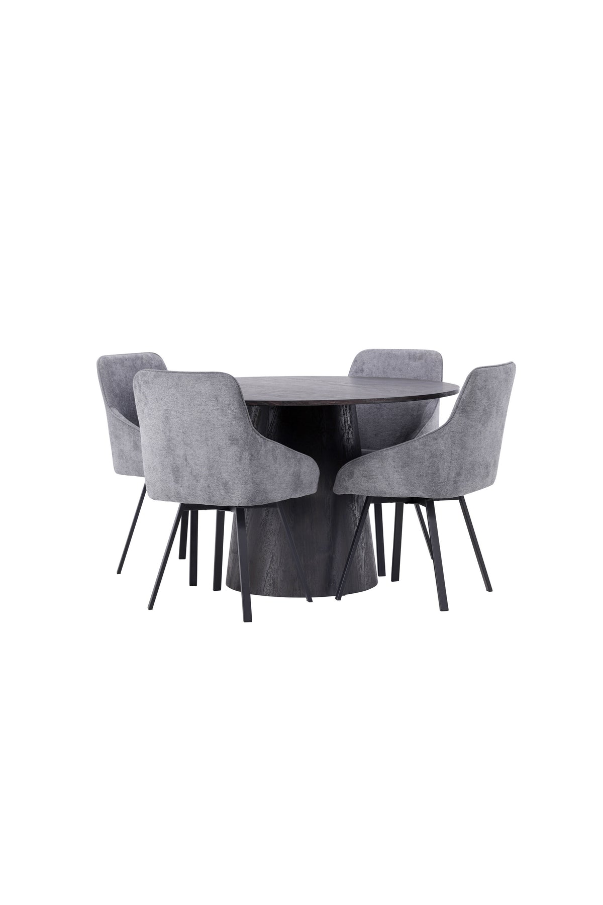 Lanzo Esszimmerset + Rosie ⌀120cm/4St. in Schwarzgrau präsentiert im Onlineshop von KAQTU Design AG. Esszimmerset ist von Venture Home