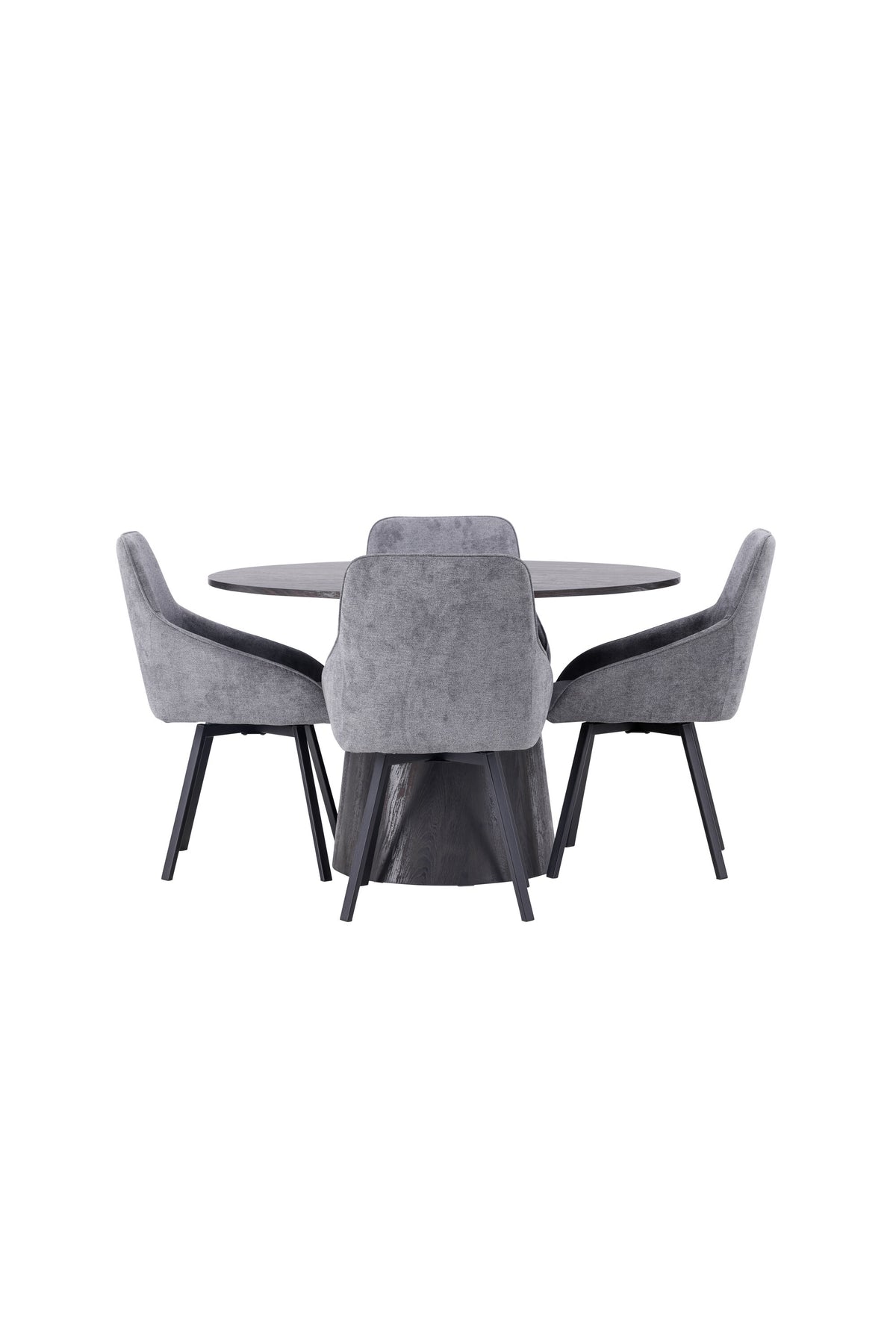 Lanzo Esszimmerset + Rosie ⌀120cm/4St. in Schwarzgrau präsentiert im Onlineshop von KAQTU Design AG. Esszimmerset ist von Venture Home