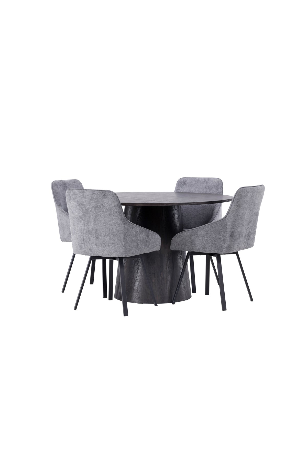 Lanzo Esszimmerset + Rosie ⌀120cm/4St. in Schwarzgrau präsentiert im Onlineshop von KAQTU Design AG. Esszimmerset ist von Venture Home