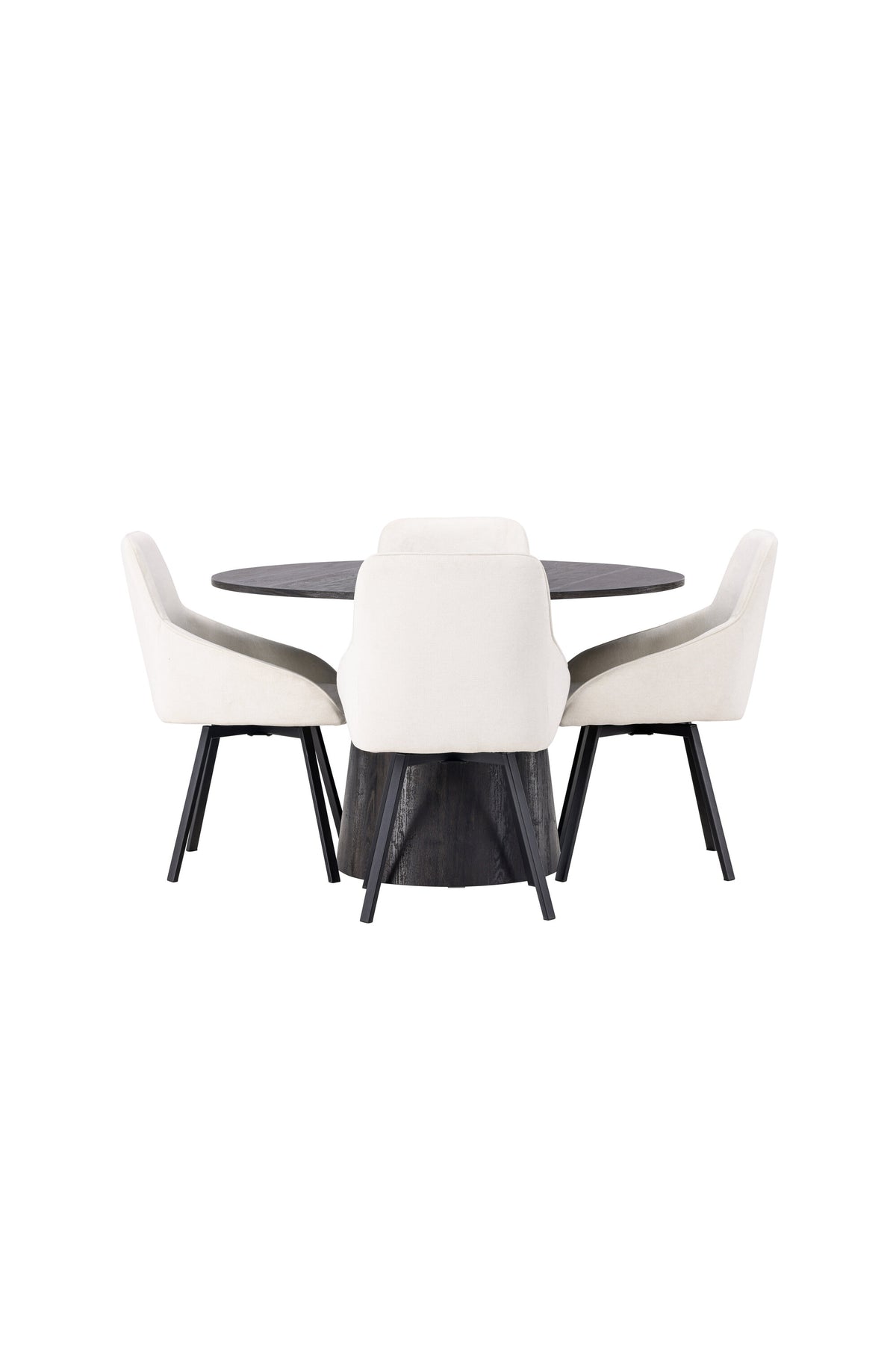 Lanzo Esszimmerset + Rosie ⌀120cm/4St. in Braun / Beige / Schwarz präsentiert im Onlineshop von KAQTU Design AG. Esszimmerset ist von Venture Home