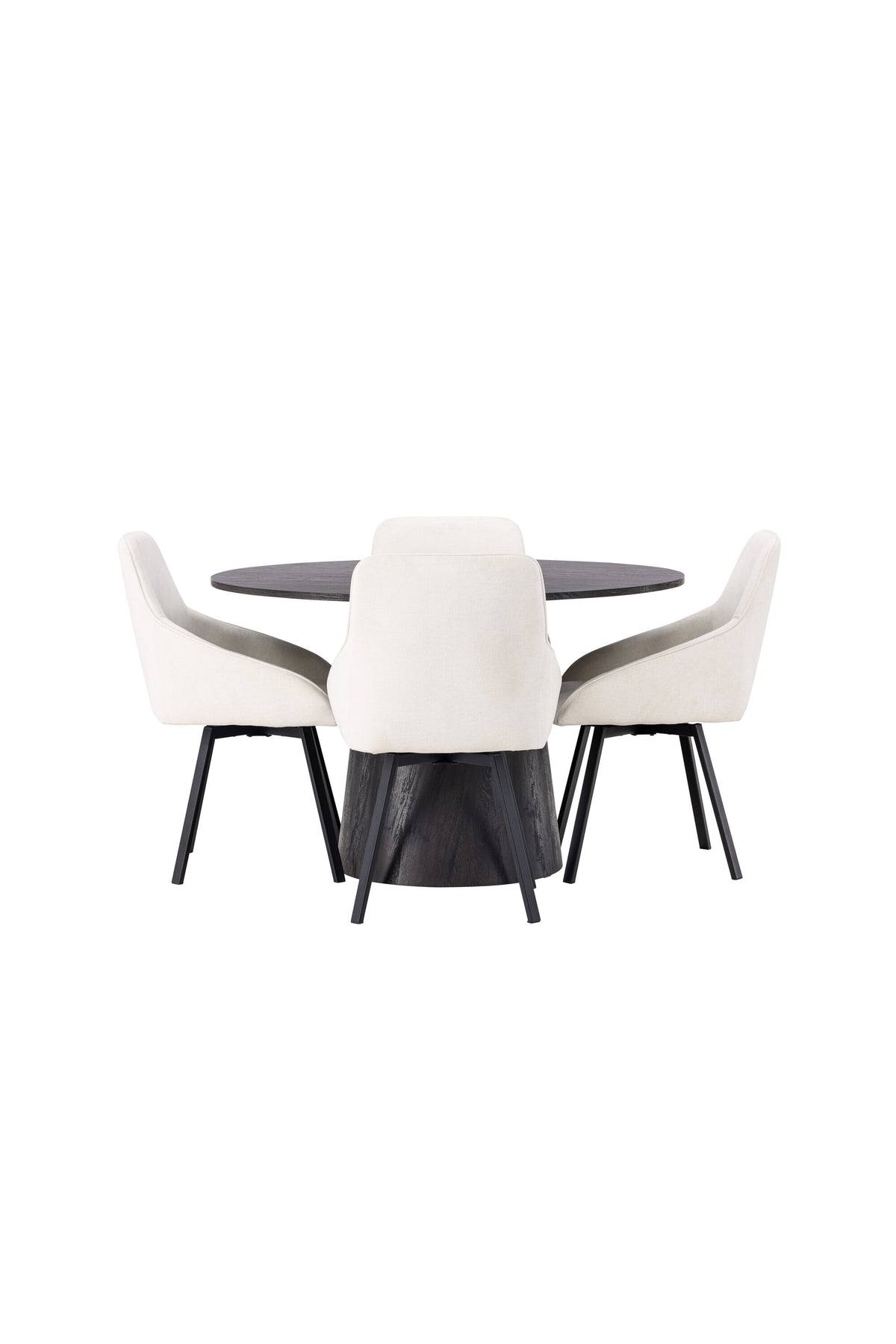 Lanzo Esszimmerset + Rosie ⌀120cm/4St. in Braun / Beige / Schwarz präsentiert im Onlineshop von KAQTU Design AG. Esszimmerset ist von Venture Home