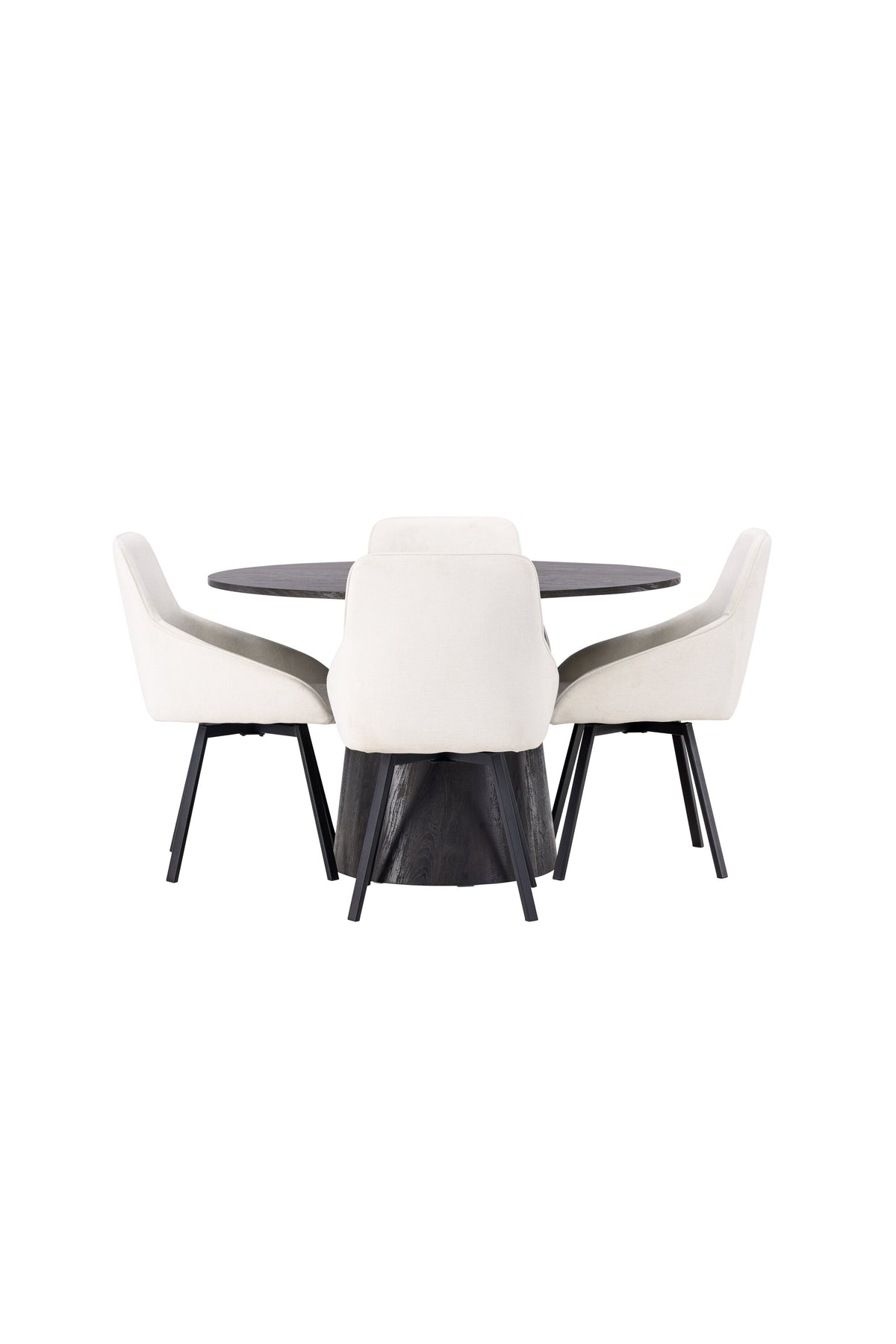 Lanzo Esszimmerset + Rosie ⌀120cm/4St. in Braun / Beige / Schwarz präsentiert im Onlineshop von KAQTU Design AG. Esszimmerset ist von Venture Home
