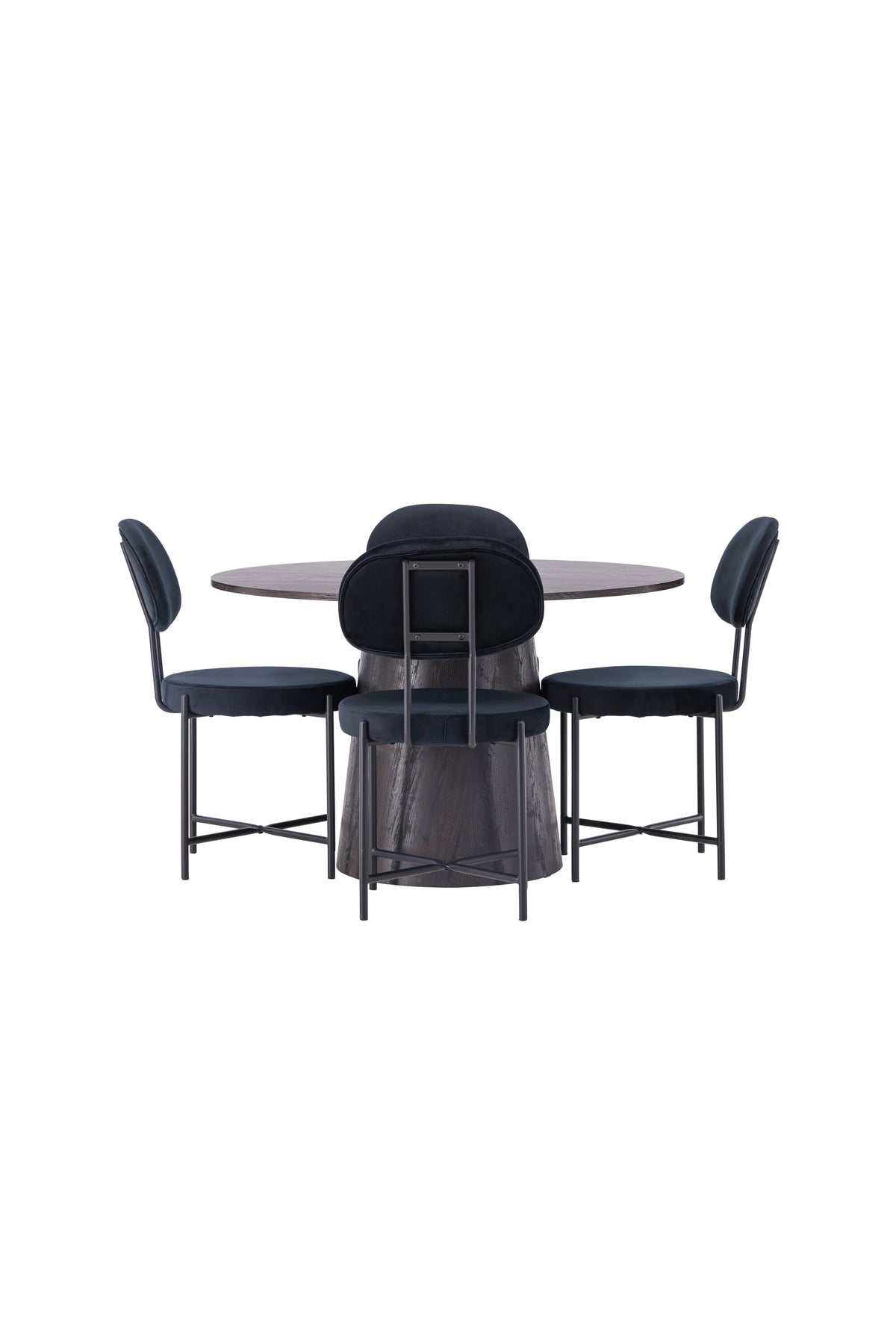 Lanzo Esszimmerset + Stella ⌀120cm/4St. in Braun / Schwarz präsentiert im Onlineshop von KAQTU Design AG. Esszimmerset ist von Venture Home