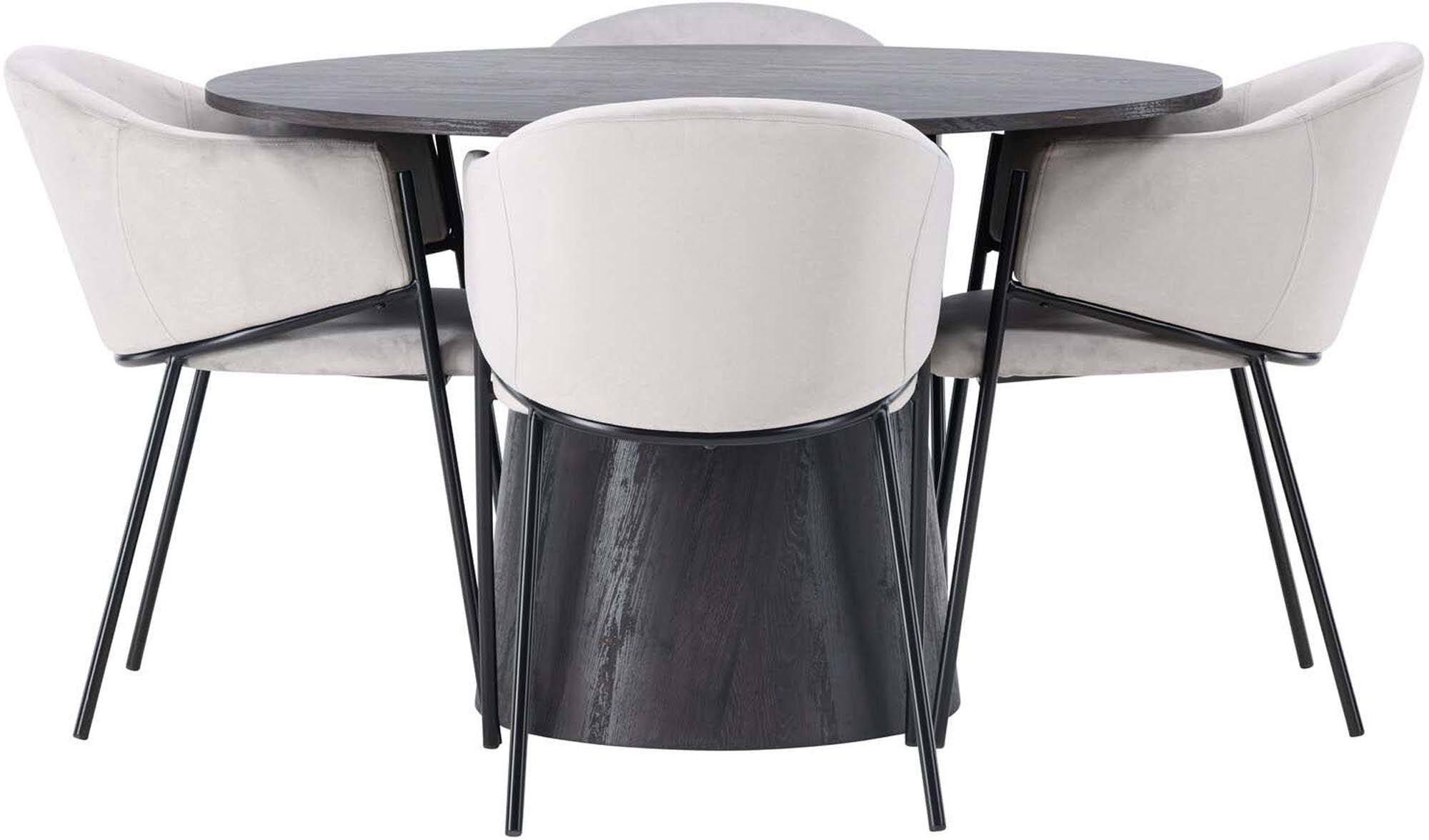 Elegantes Esszimmerset Lanzo mit Evelina Stühlen, ideal für gesellige Runden und stilvolle Einrichtung. Entdecken Sie Komfort und Design!