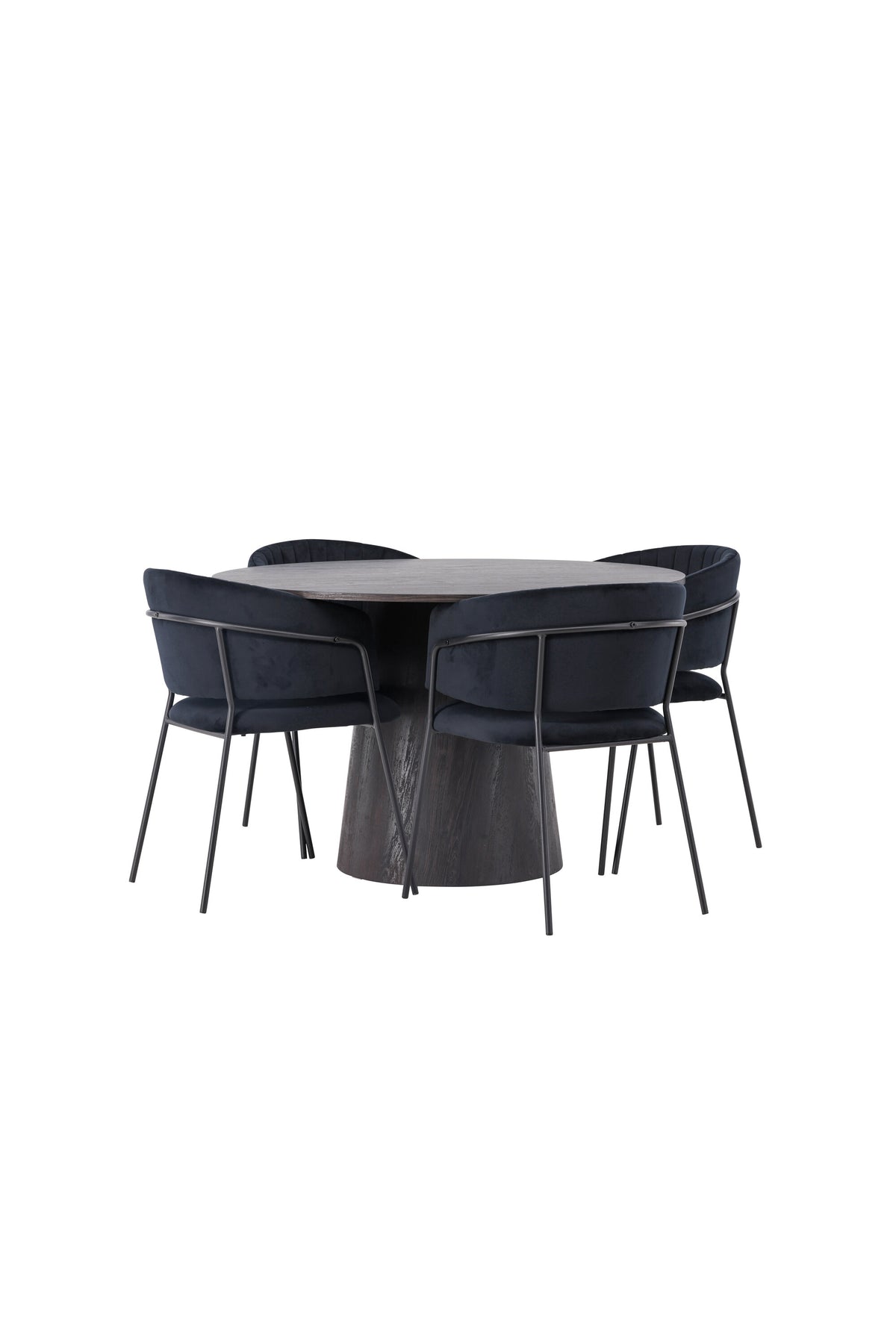 Lanzo Esszimmerset + Selma ⌀120cm/4St. in Braun / Schwarz präsentiert im Onlineshop von KAQTU Design AG. Esszimmerset ist von Venture Home
