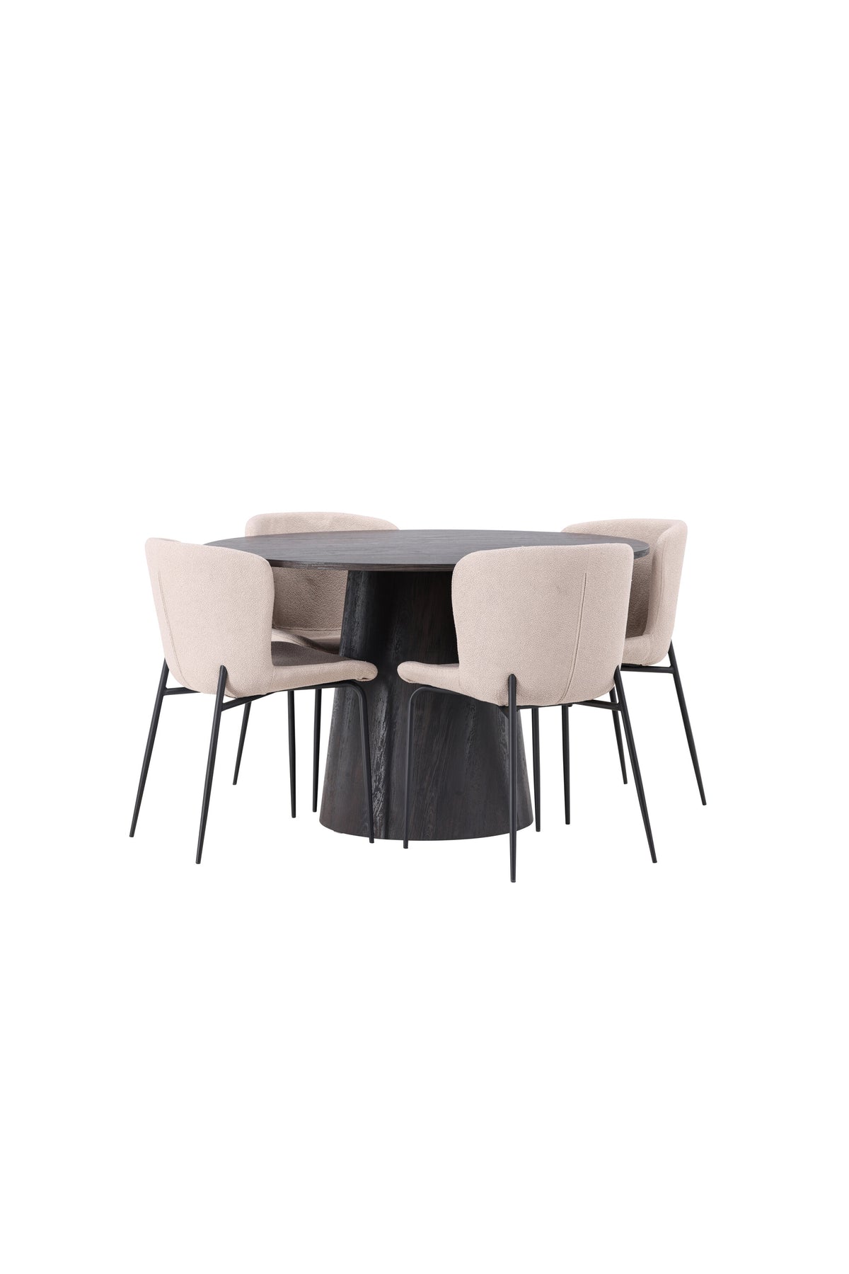 Lanzo Esszimmerset + Modesto ⌀120cm/4St. in Braun / Beige / Schwarz präsentiert im Onlineshop von KAQTU Design AG. Esszimmerset ist von Venture Home