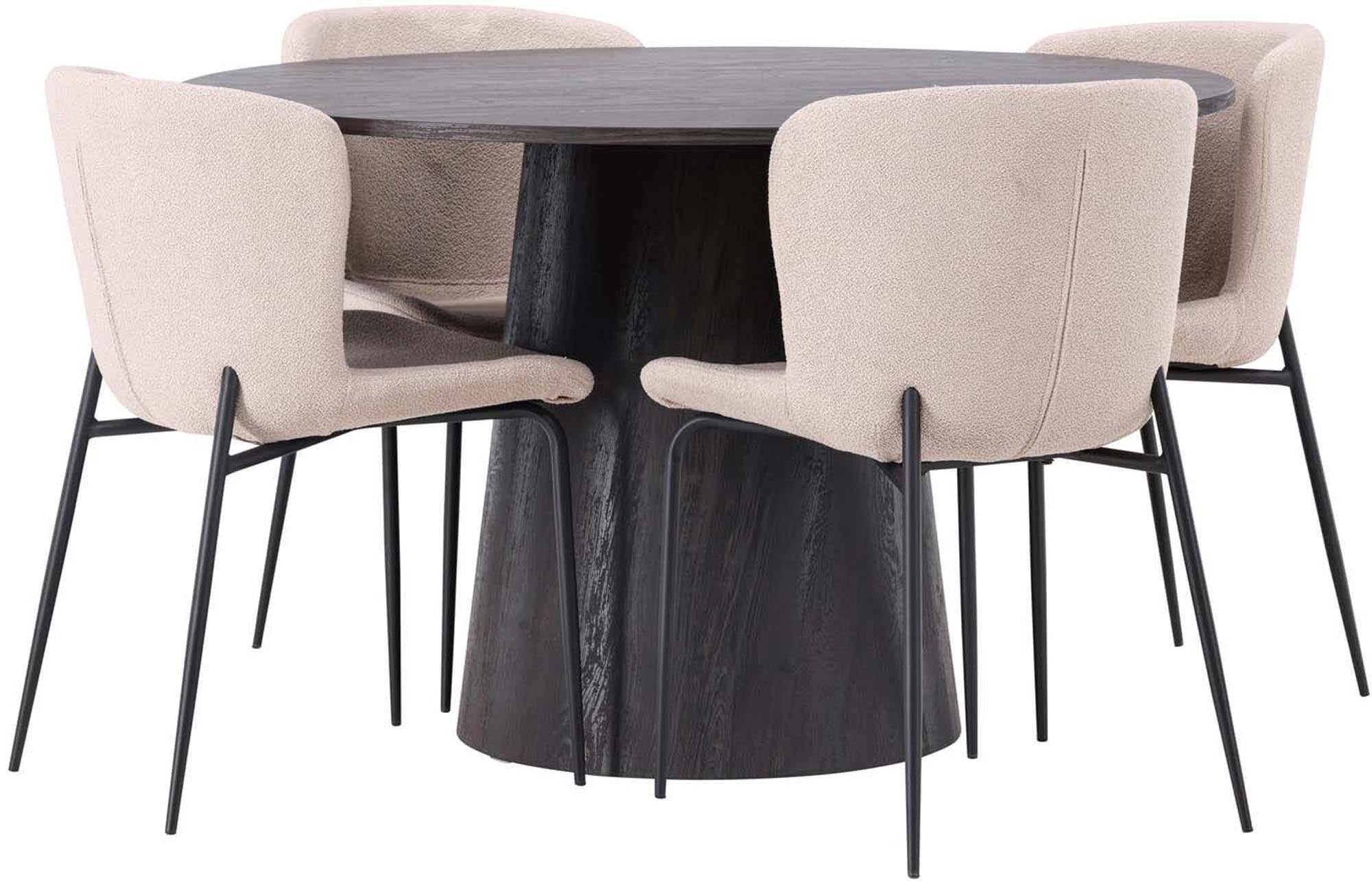 Gestalten Sie Ihr Esszimmer mit dem Lanzo Esszimmerset + Modesto von Venture Home – moderner Tisch und komfortable Stühle für unvergessliche Momente.