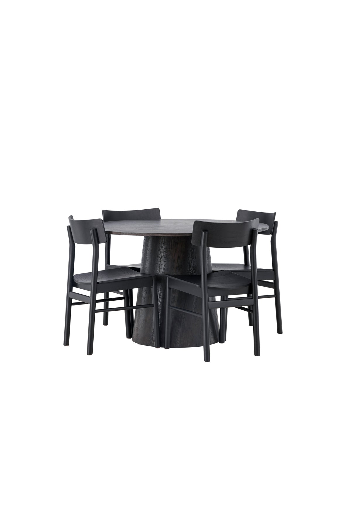 Lanzo Esszimmerset + Montros ⌀120cm/4St. in Braun / Schwarz präsentiert im Onlineshop von KAQTU Design AG. Esszimmerset ist von Venture Home
