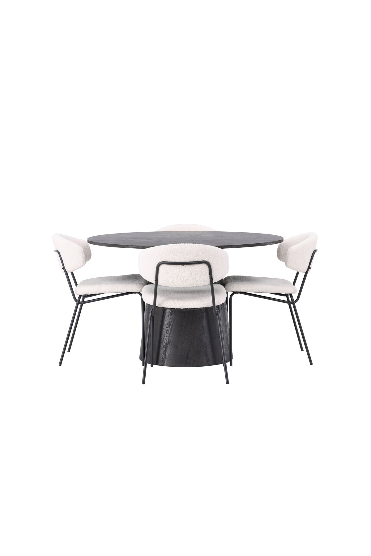 Lanzo Esszimmerset + Chico ⌀120cm/4St. in Braun / Weiss präsentiert im Onlineshop von KAQTU Design AG. Esszimmerset ist von Venture Home