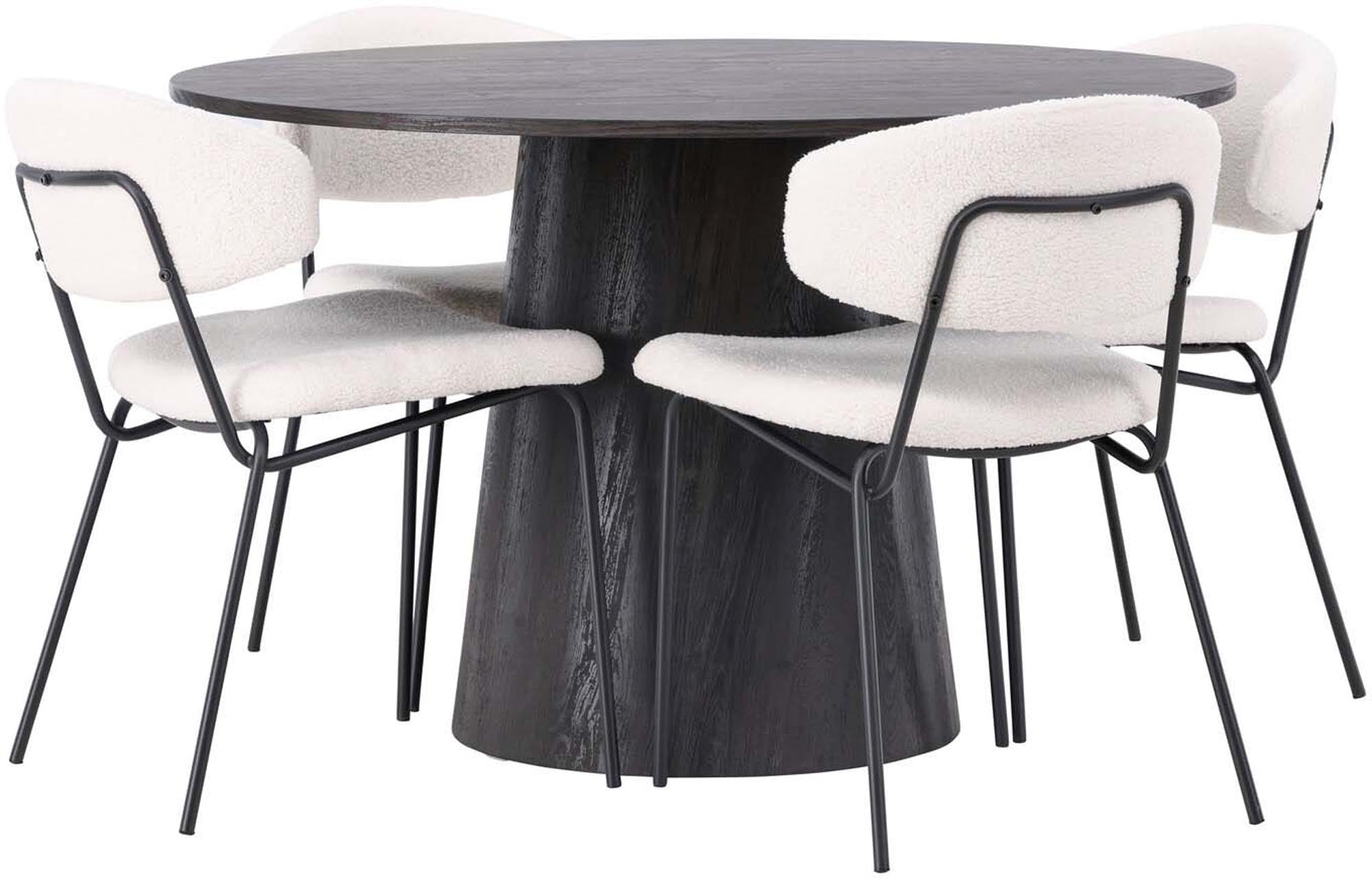 Entdecken Sie das elegante Lanzo Esszimmerset + Chico: Einladender Esstisch und komfortable Stühle für stilvolle Esszimmer.