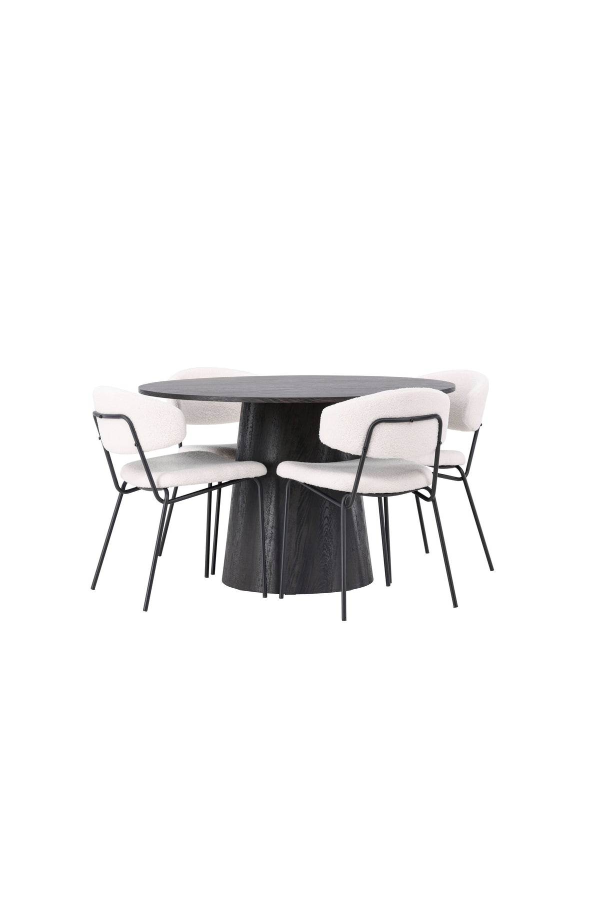 Lanzo Esszimmerset + Chico ⌀120cm/4St. in Braun / Weiss präsentiert im Onlineshop von KAQTU Design AG. Esszimmerset ist von Venture Home
