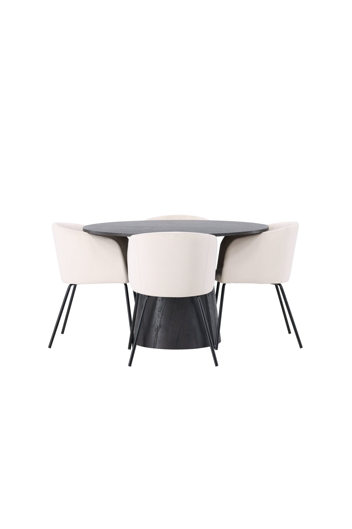Lanzo Esszimmerset + Berit ⌀120cm/4St. in Braun / Schwarz präsentiert im Onlineshop von KAQTU Design AG. Esszimmerset ist von Venture Home