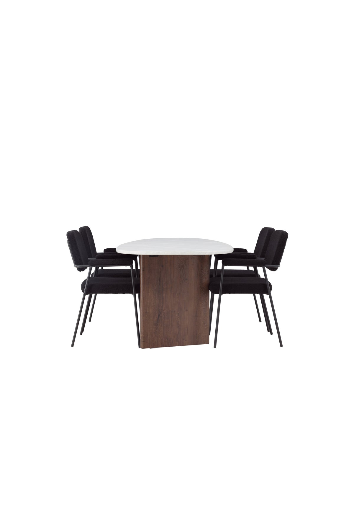 Grönvik Esszimmerset + Yesterday 180cm/4St. in Schwarz präsentiert im Onlineshop von KAQTU Design AG. Esszimmerset ist von Venture Home
