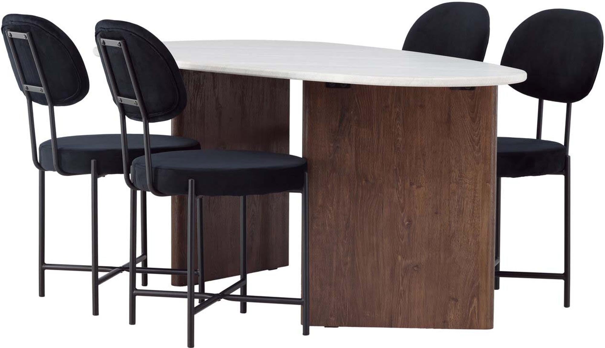 Modernes Grönvik Esszimmerset mit Stella Tisch, 180cm, 4 Stühle.