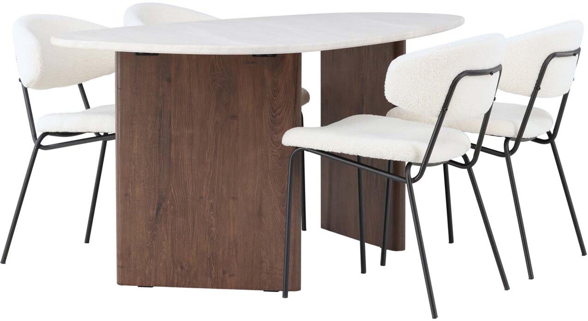 Stilvolles Grönvik Esszimmerset mit 4 Stühlen von Venture Home.