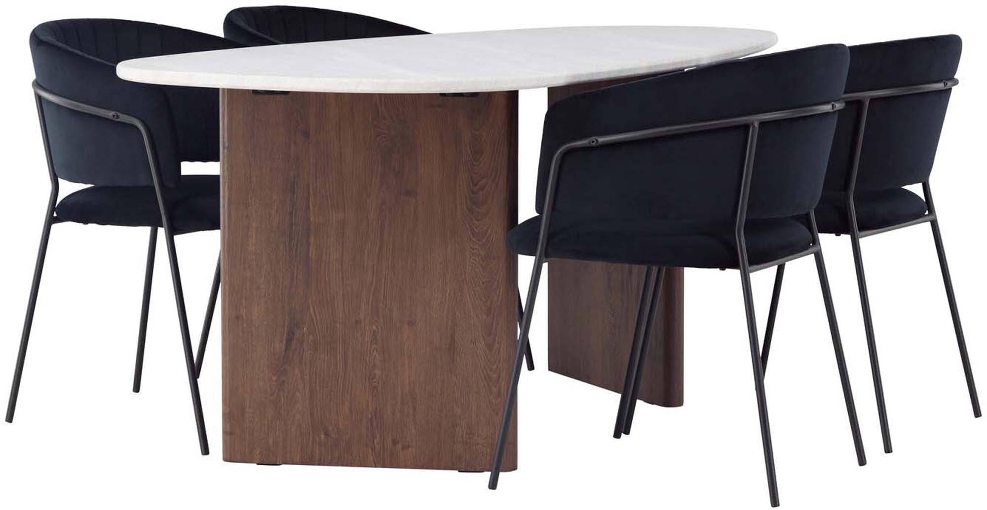 Stilvolles Grönvik Esszimmerset mit 4 Selma Stühlen von Venture Home.