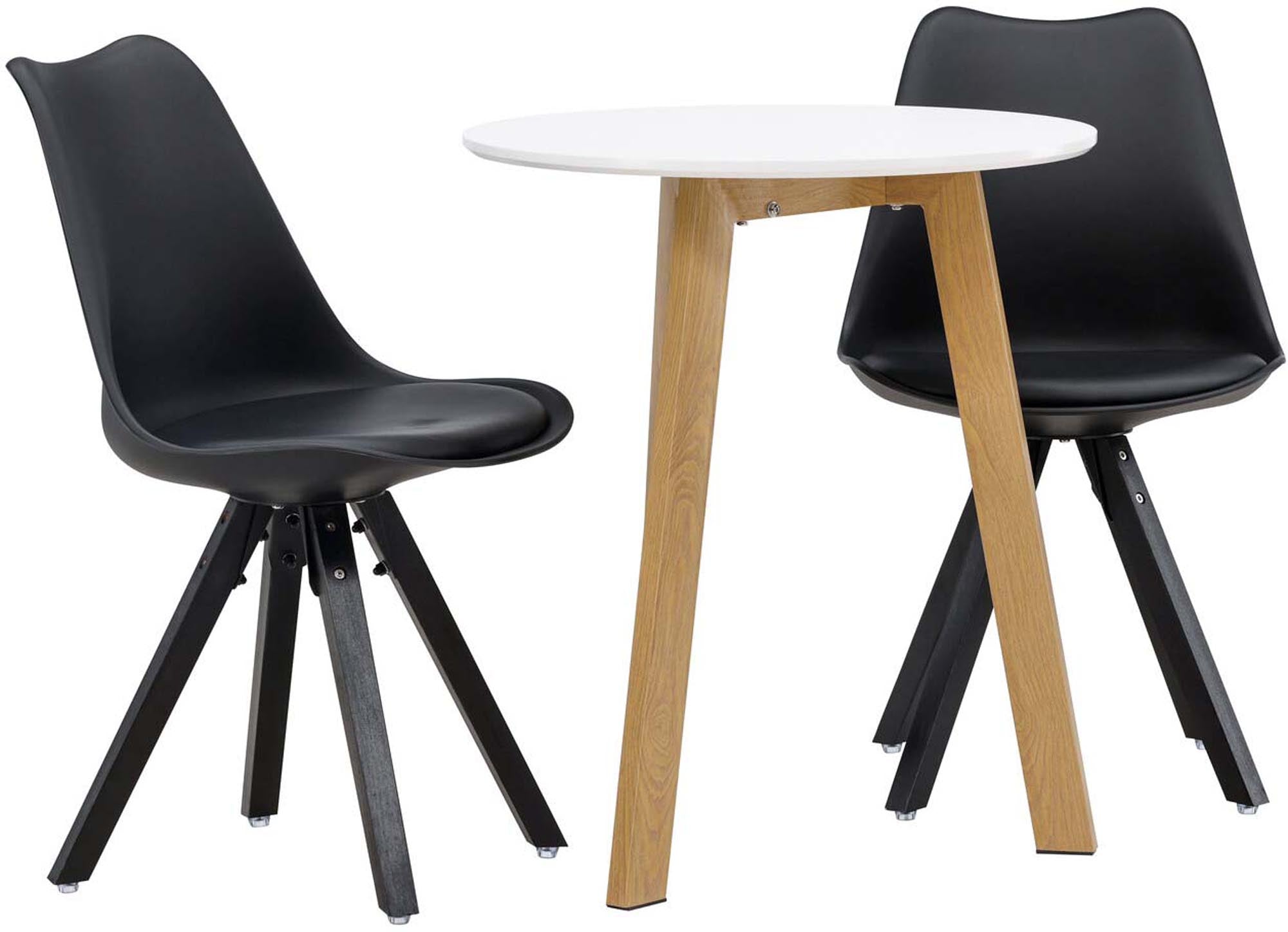 Stilvolles Esszimmerset Leonora + Zeno, perfekt für kleine Essbereiche. Hochwertige Materialien und modernes Design für gemütliche Stunden.