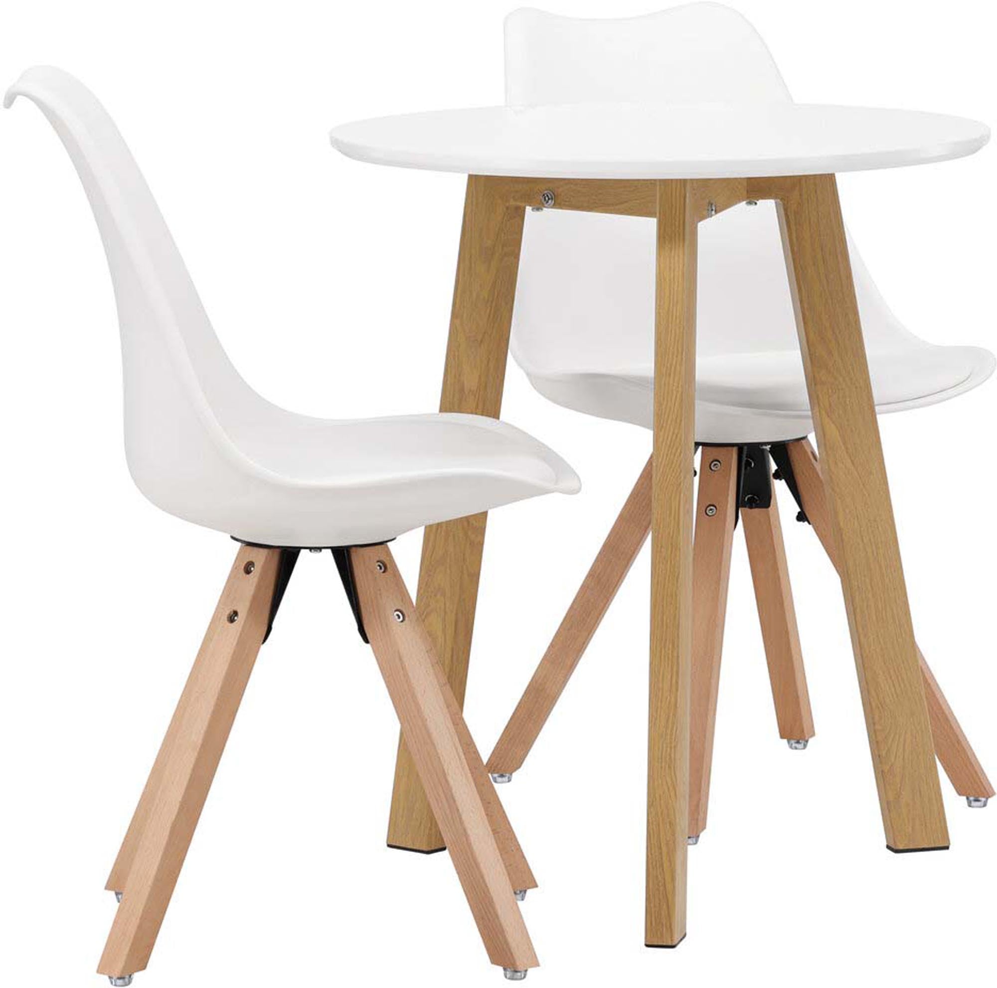 Stilvolles Leonora Esszimmerset mit Zeno Tisch und komfortablen Stühlen, perfekt für kleine Räume und gesellige Abende.