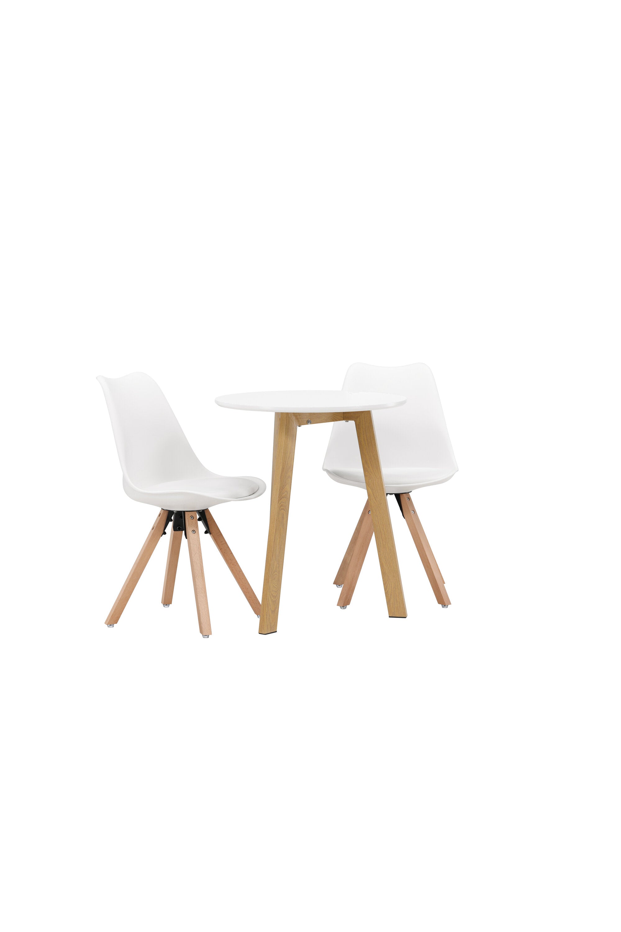 Leonora Esszimmerset + Zeno ⌀65cm/2St. in Natur, Weiss präsentiert im Onlineshop von KAQTU Design AG. Esszimmerset ist von Venture Home