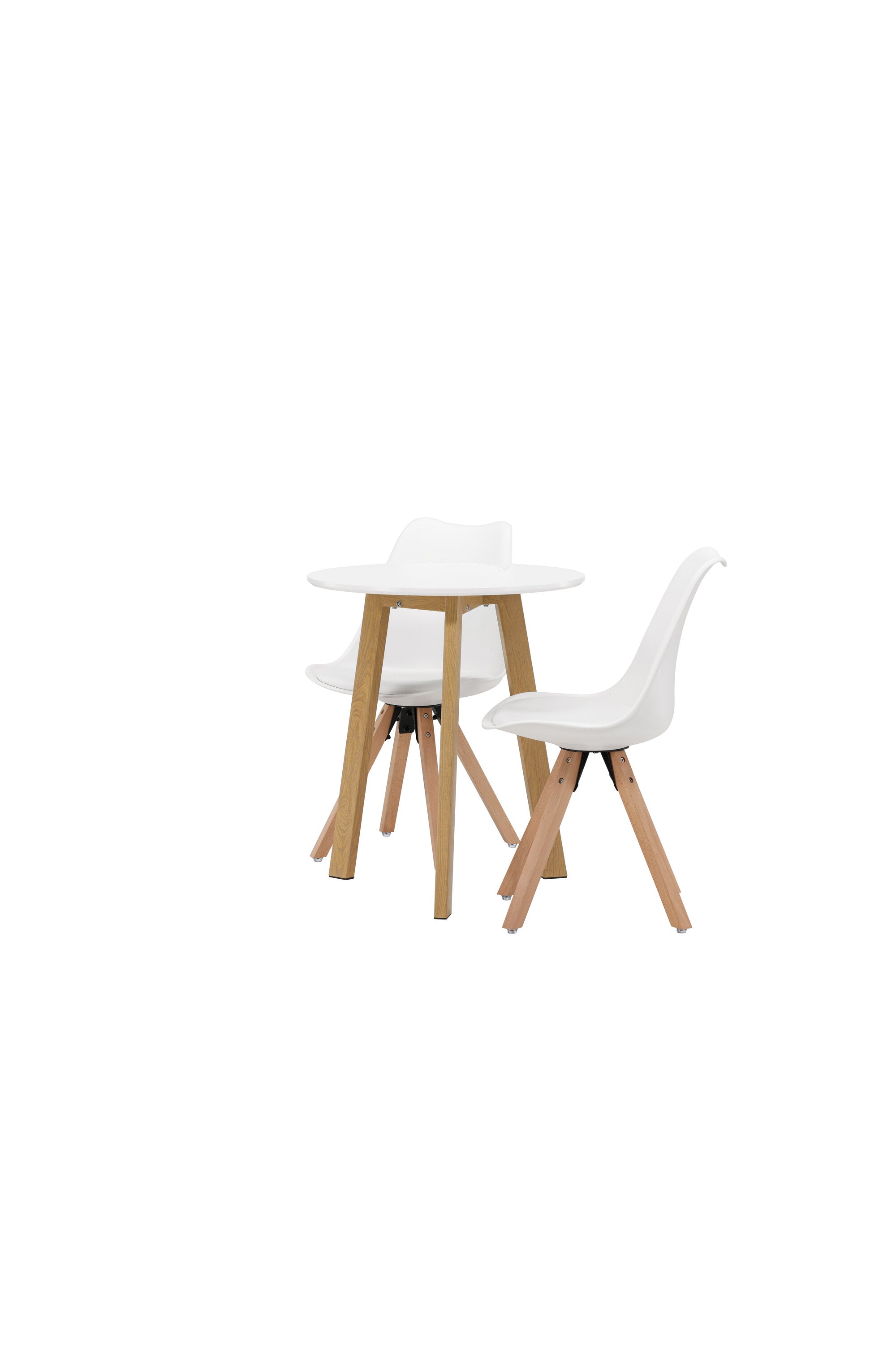 Leonora Esszimmerset + Zeno ⌀65cm/2St. in Natur, Weiss präsentiert im Onlineshop von KAQTU Design AG. Esszimmerset ist von Venture Home