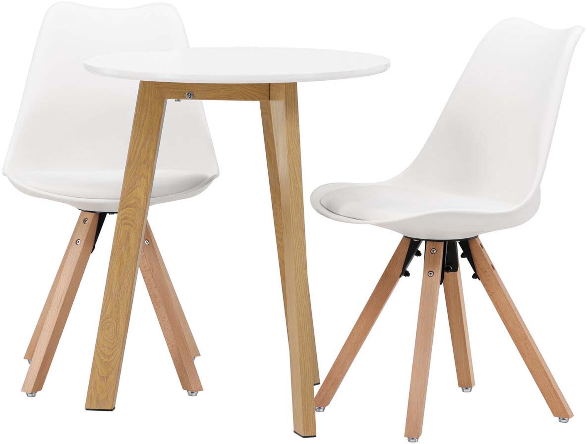 Stilvolles Leonora Esszimmerset mit Zeno Tisch und komfortablen Stühlen, perfekt für kleine Essbereiche und gesellige Runden.