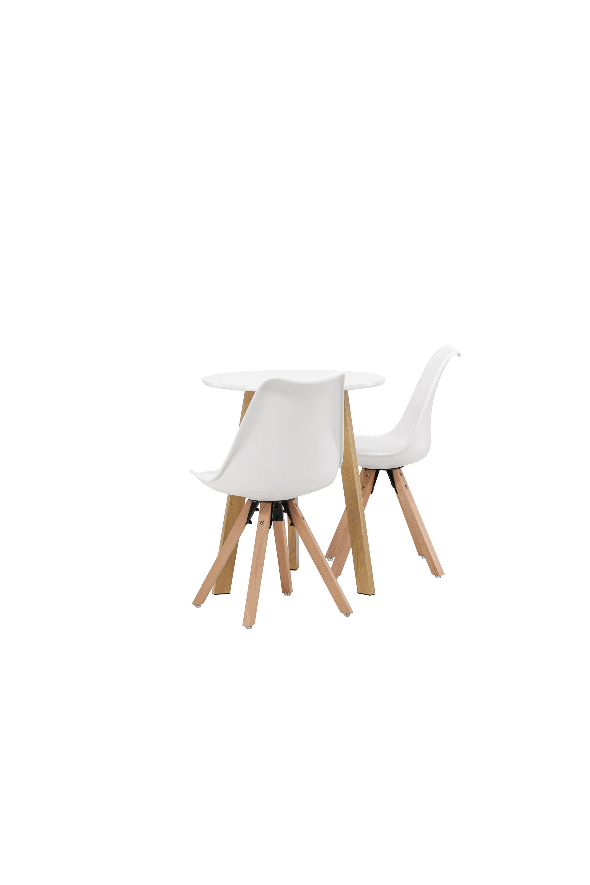 Leonora Esszimmerset + Zeno ⌀65cm/2St. in Natur, Weiss präsentiert im Onlineshop von KAQTU Design AG. Esszimmerset ist von Venture Home