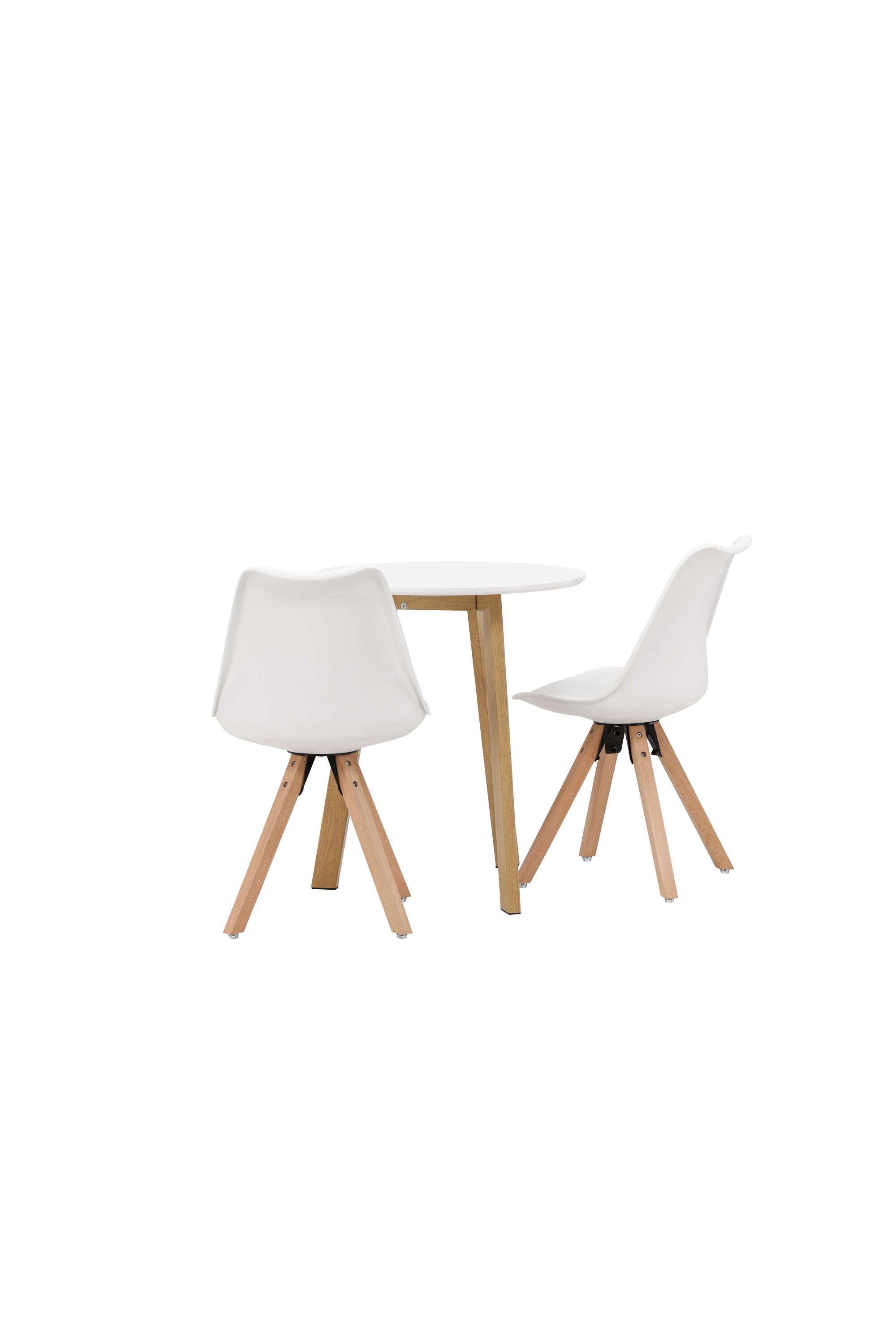 Leonora Esszimmerset + Zeno ⌀65cm/2St. in Natur, Weiss präsentiert im Onlineshop von KAQTU Design AG. Esszimmerset ist von Venture Home