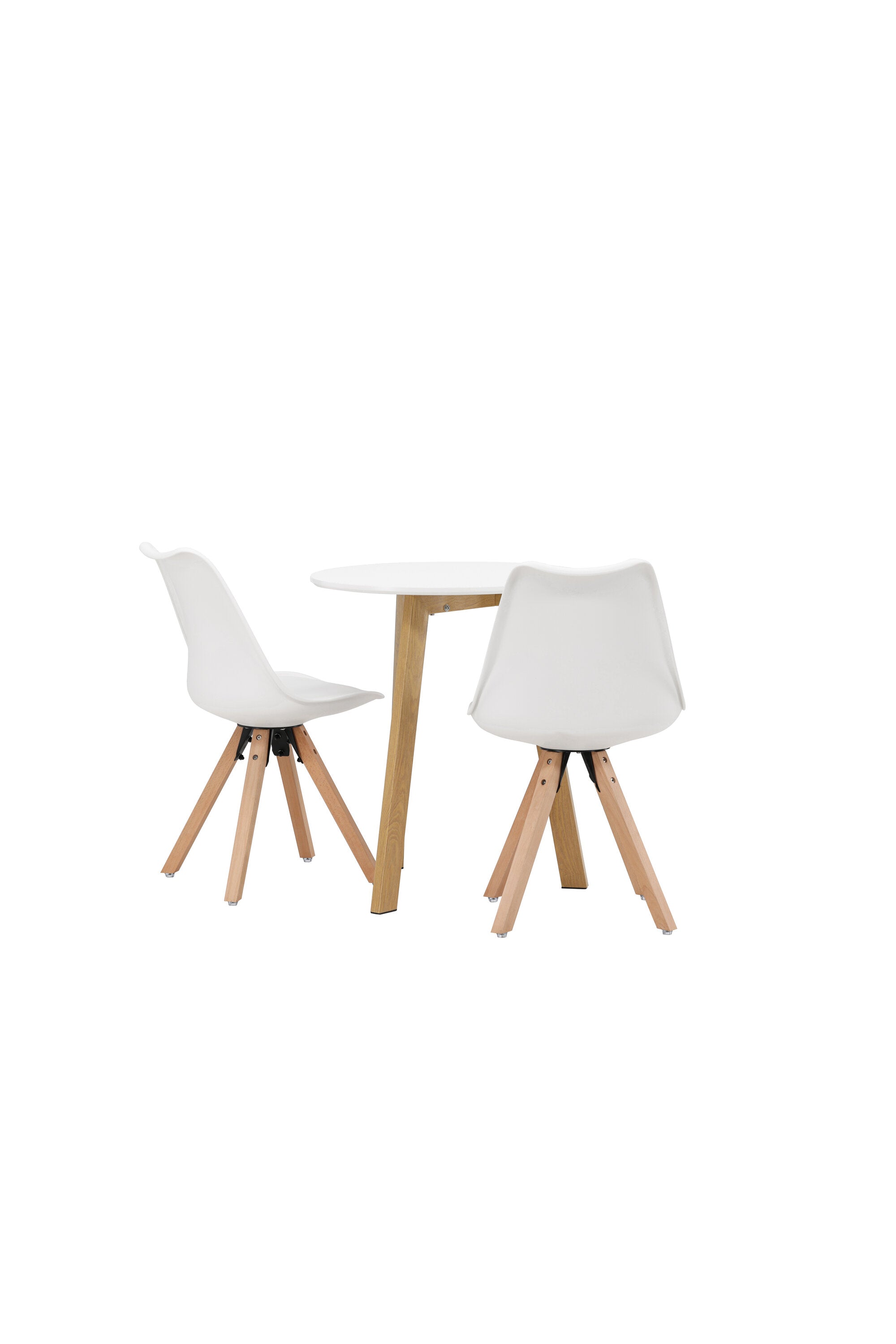 Leonora Esszimmerset + Zeno ⌀65cm/2St. in Natur, Weiss präsentiert im Onlineshop von KAQTU Design AG. Esszimmerset ist von Venture Home