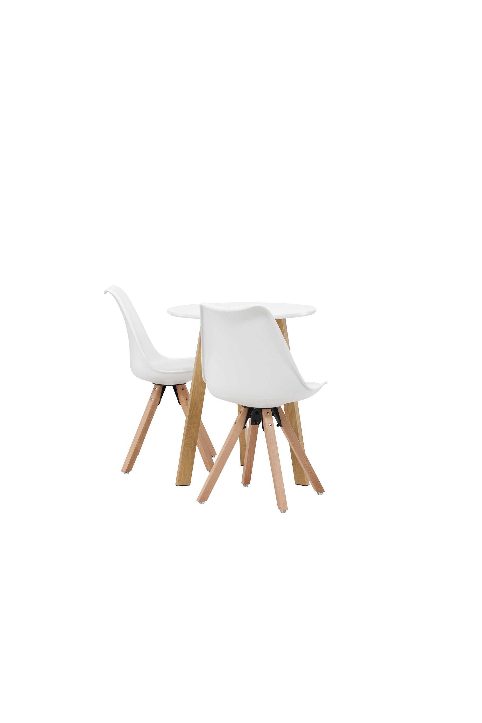 Leonora Esszimmerset + Zeno ⌀65cm/2St. in Natur, Weiss präsentiert im Onlineshop von KAQTU Design AG. Esszimmerset ist von Venture Home