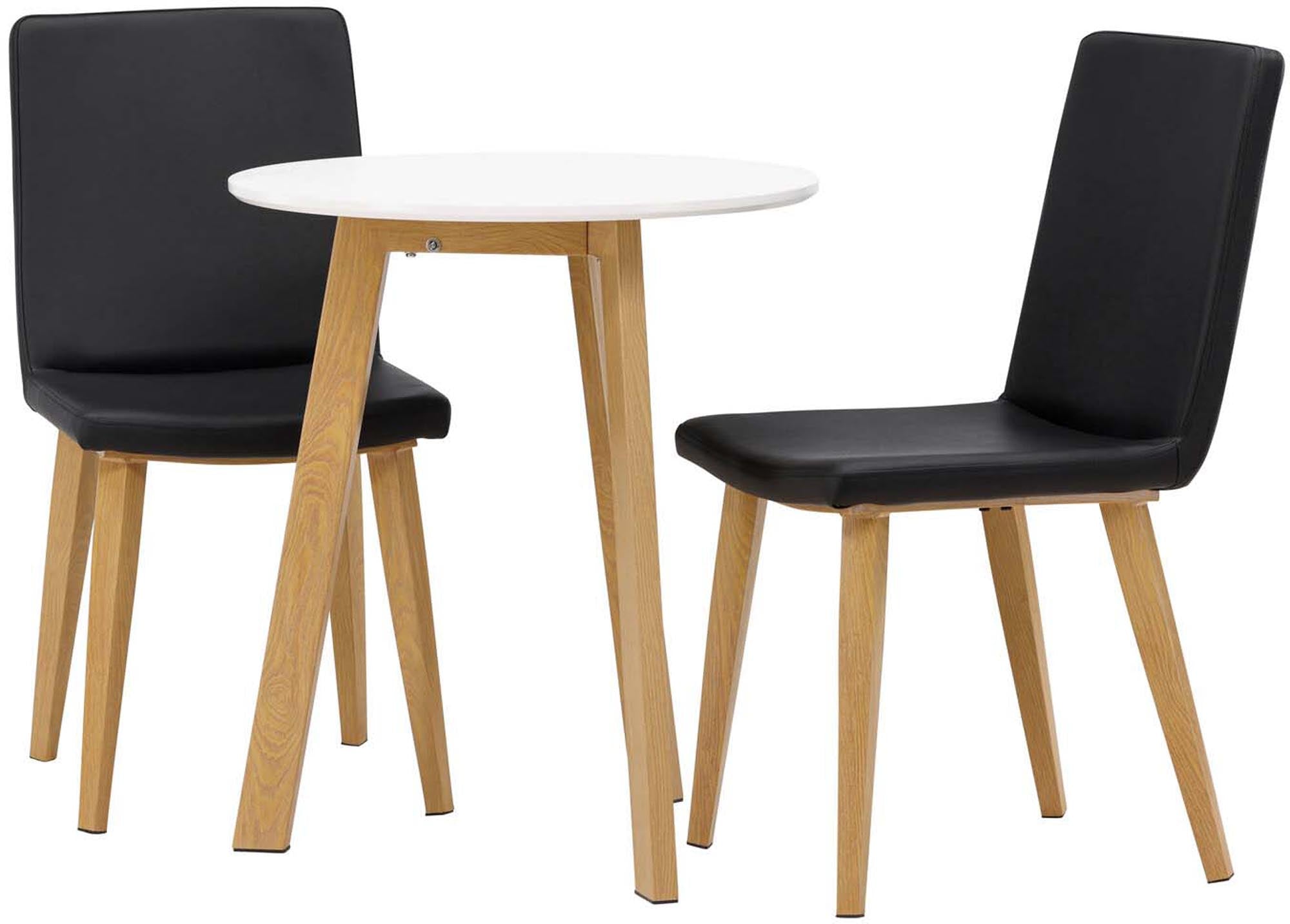 Kompaktes Esszimmerset Leonora mit 2 stilvollen Stühlen, ideal für kleine Räume. Modernes Design und hochwertige Materialien von Venture Home.