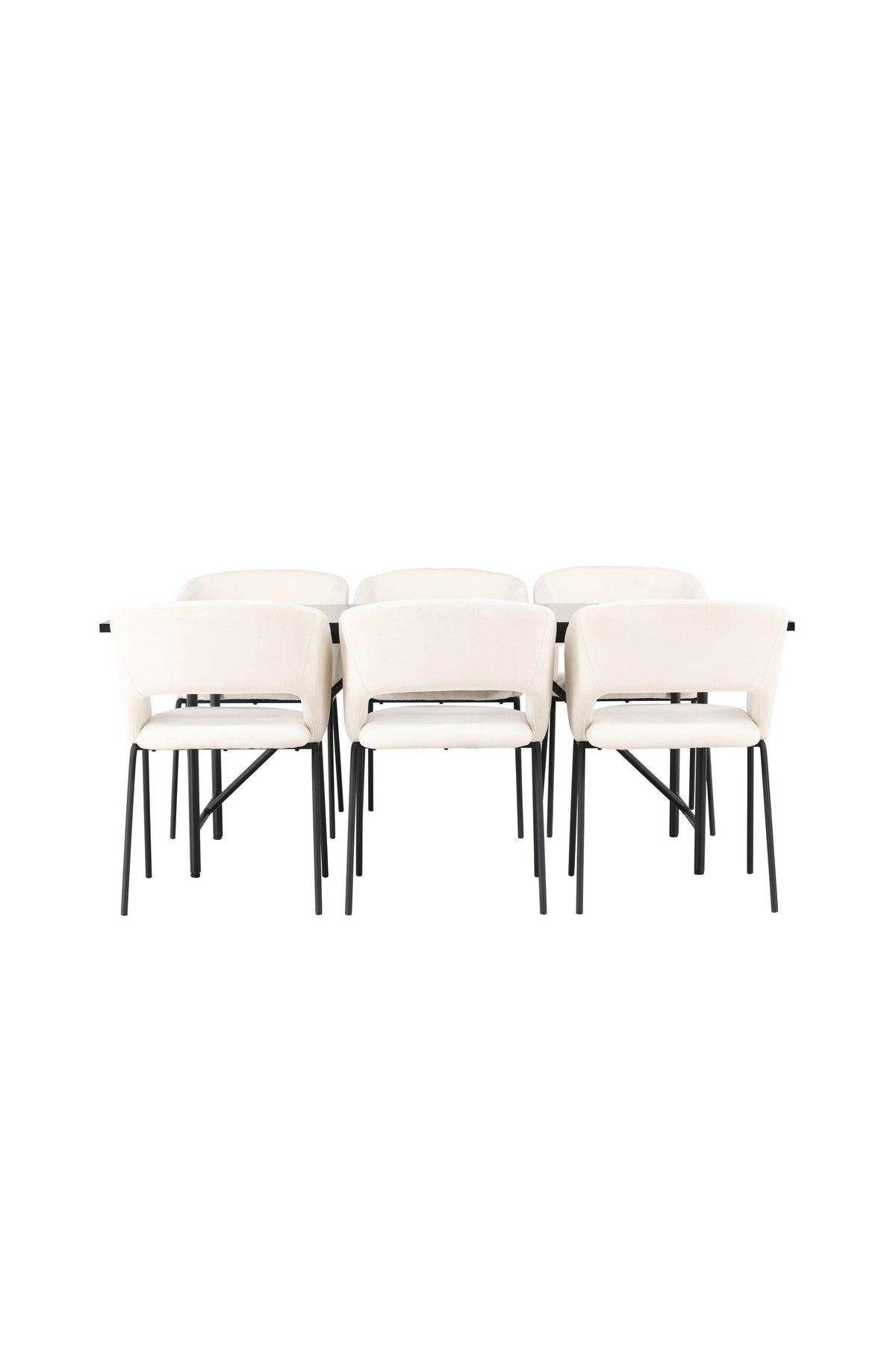 Astrid Esszimmerset + Day 200cm/6St. in Schwarz, gebrochenes Weiss präsentiert im Onlineshop von KAQTU Design AG. Esszimmerset ist von Venture Home